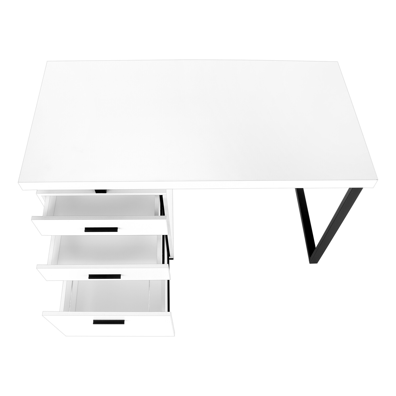 COMPUTER DESK - 48"L / WHITE / BLACK METAL / L/R FACE
