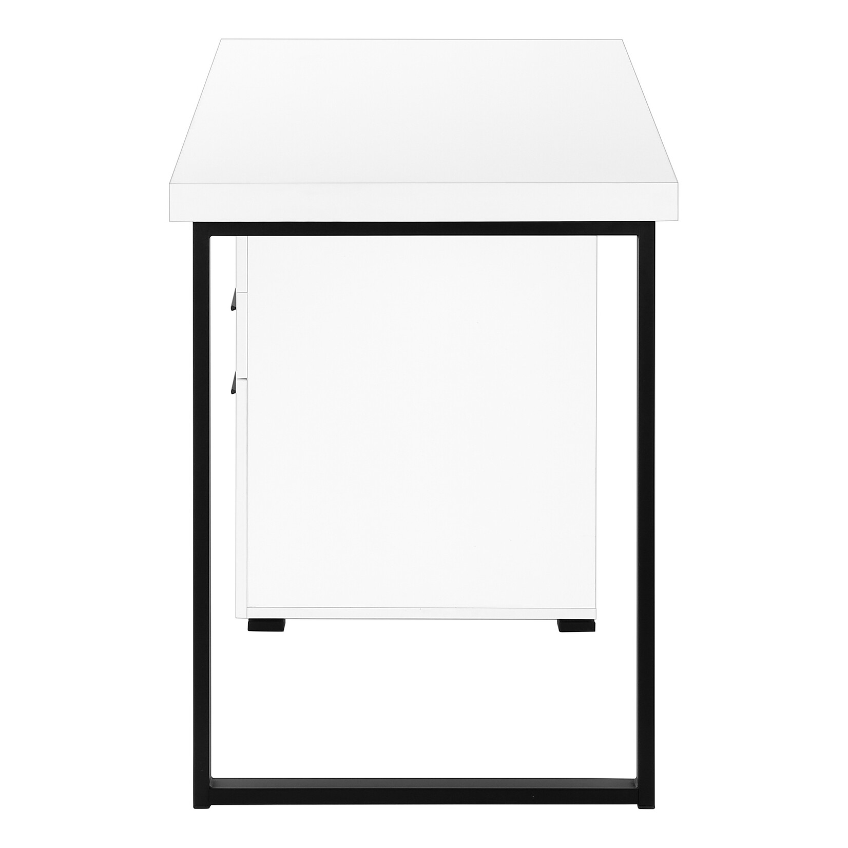 COMPUTER DESK - 48"L / WHITE / BLACK METAL / L/R FACE