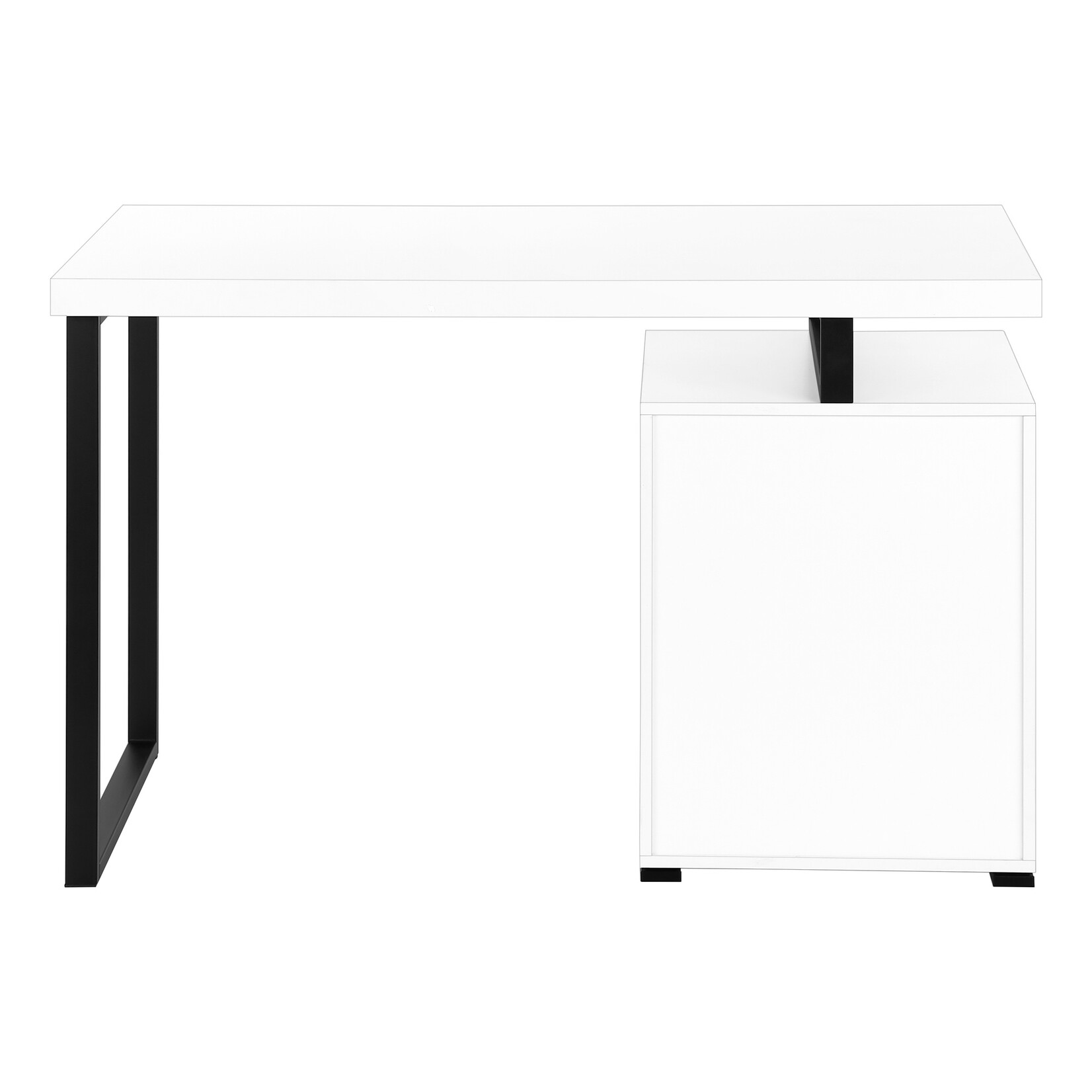 COMPUTER DESK - 48"L / WHITE / BLACK METAL / L/R FACE