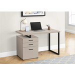 COMPUTER DESK - 48"L / MODERN TAUPE / BLACK METAL  FACING / L/R