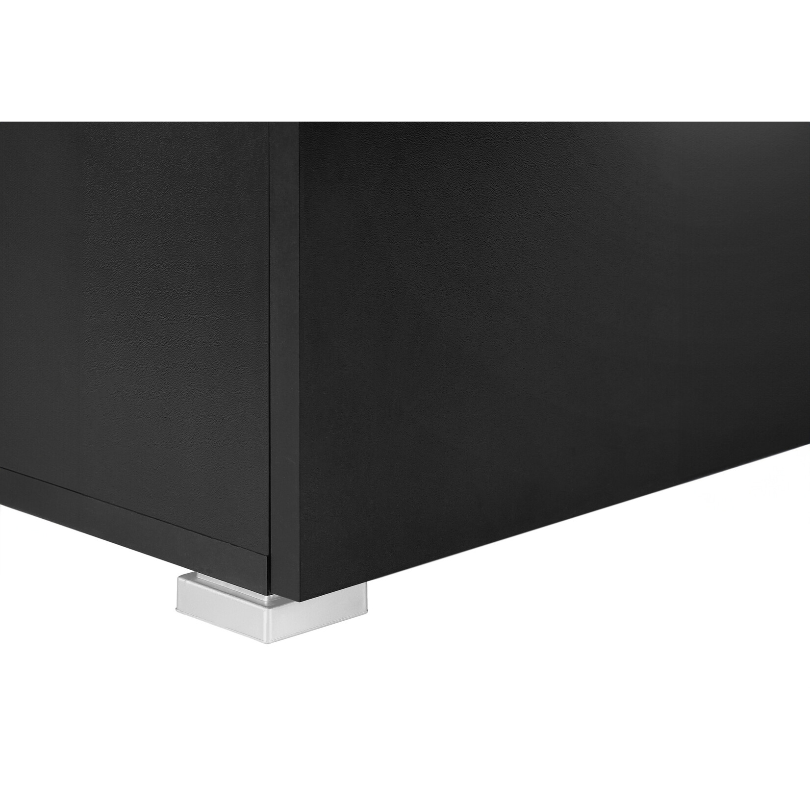 COMPUTER DESK - 48"L / BLACK / SILVER METAL / L/R FACE