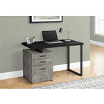 BUREAU - 48"L / NOIR / SIMILI-CIMENT / METAL NOIR COTE DROIT OU GAUCHE