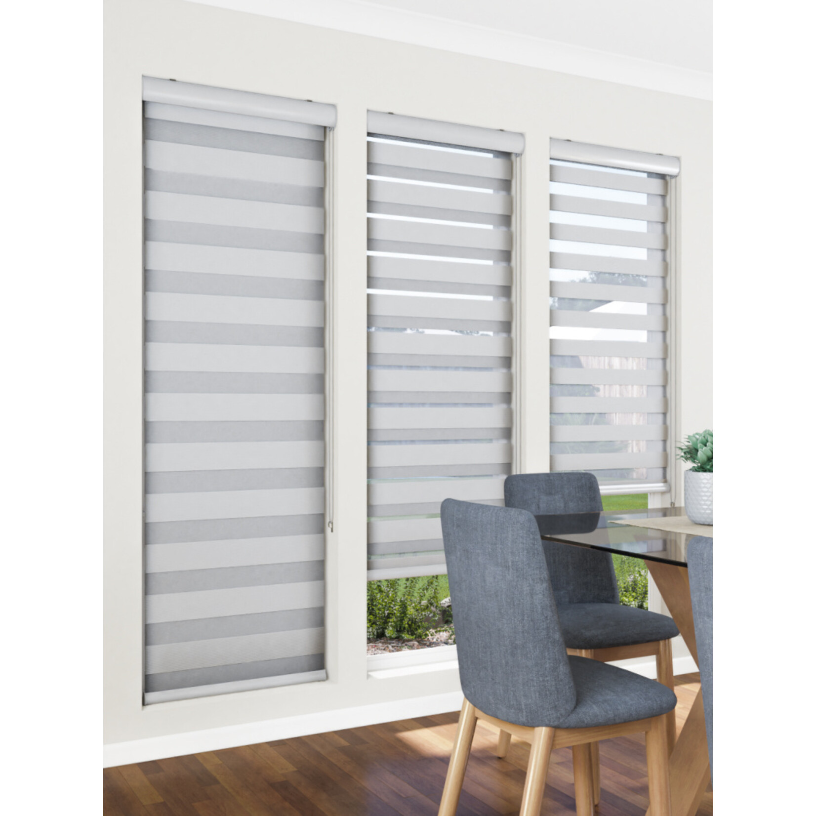 ITY INTERNATIONAL Olivia Stone Zebra Cordless Blinds, Grey
