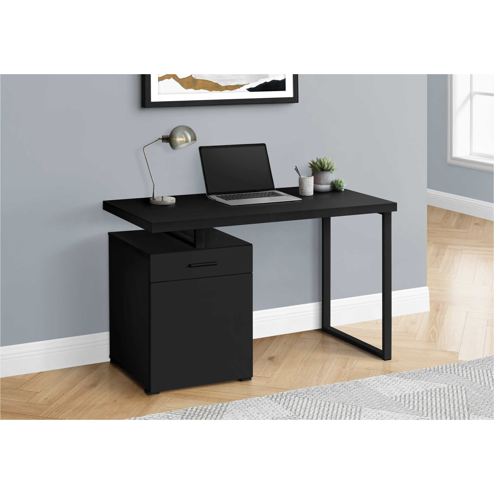 COMPUTER DESK - 48"L / BLACK LEFT OR RIGHT FACING