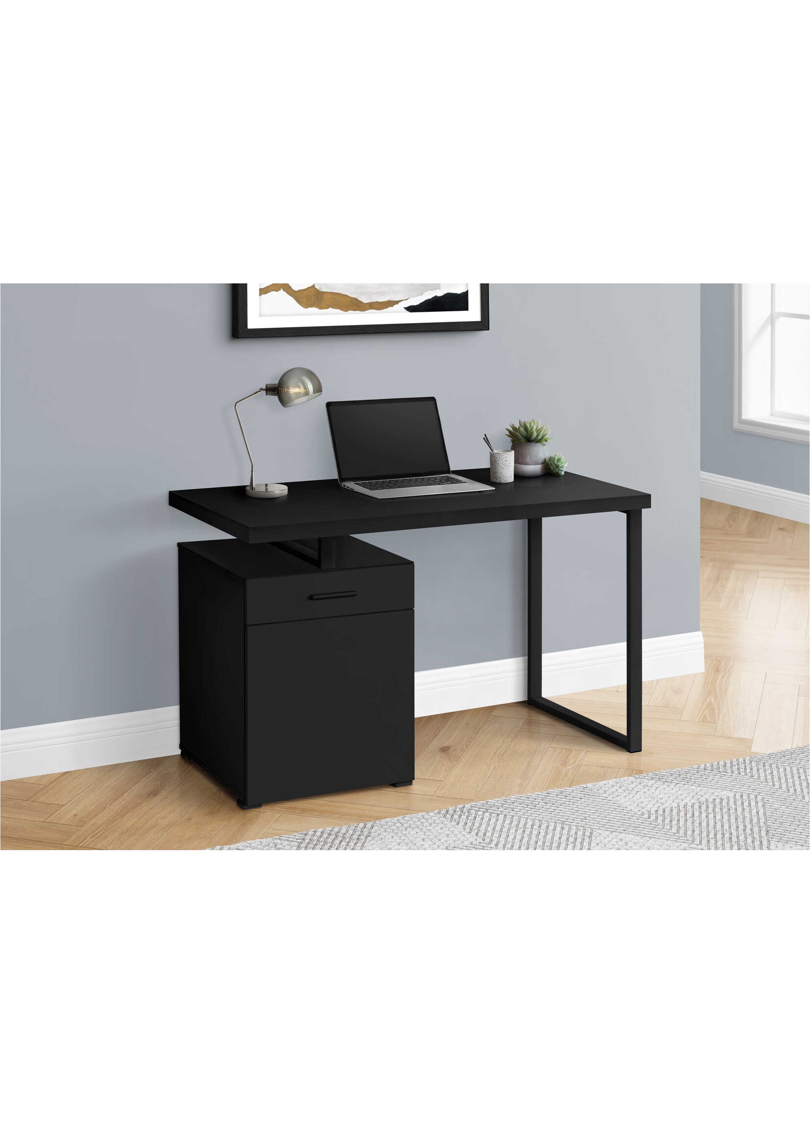 BUREAU - 48"L / NOIR ORIENTATION GAUCHE OU DROITE