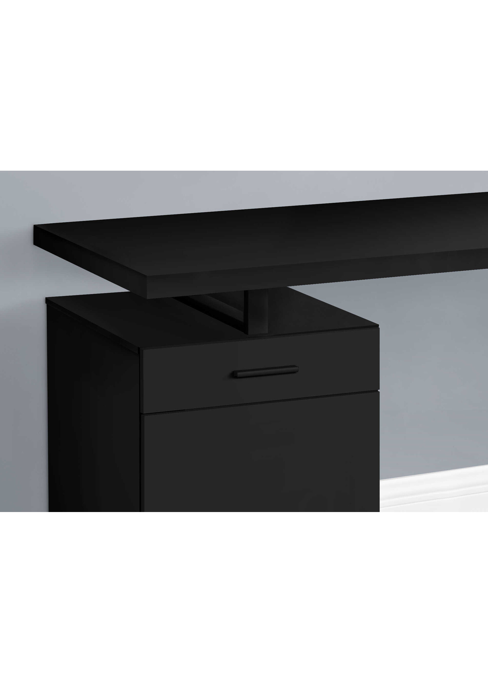 BUREAU - 48"L / NOIR ORIENTATION GAUCHE OU DROITE