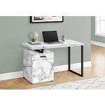 COMPUTER DESK - 48"L / WHITE MARBLE LEFT OR RIGHT FACING