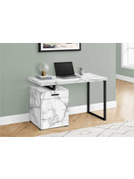 BUREAU - 48"L / BLANC MARBRE ORIENTATION GAUCHE OU DROITE