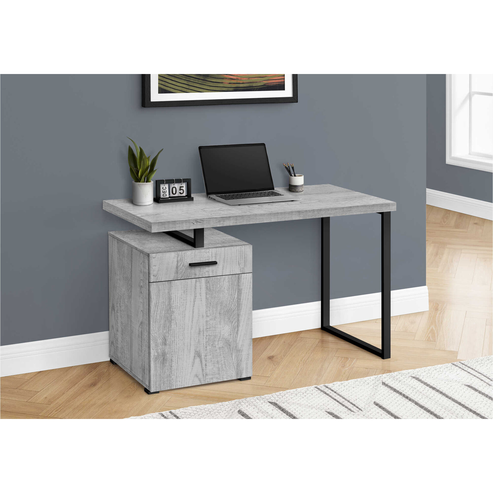 COMPUTER DESK - 48"L / GREY LEFT OR RIGHT FACING