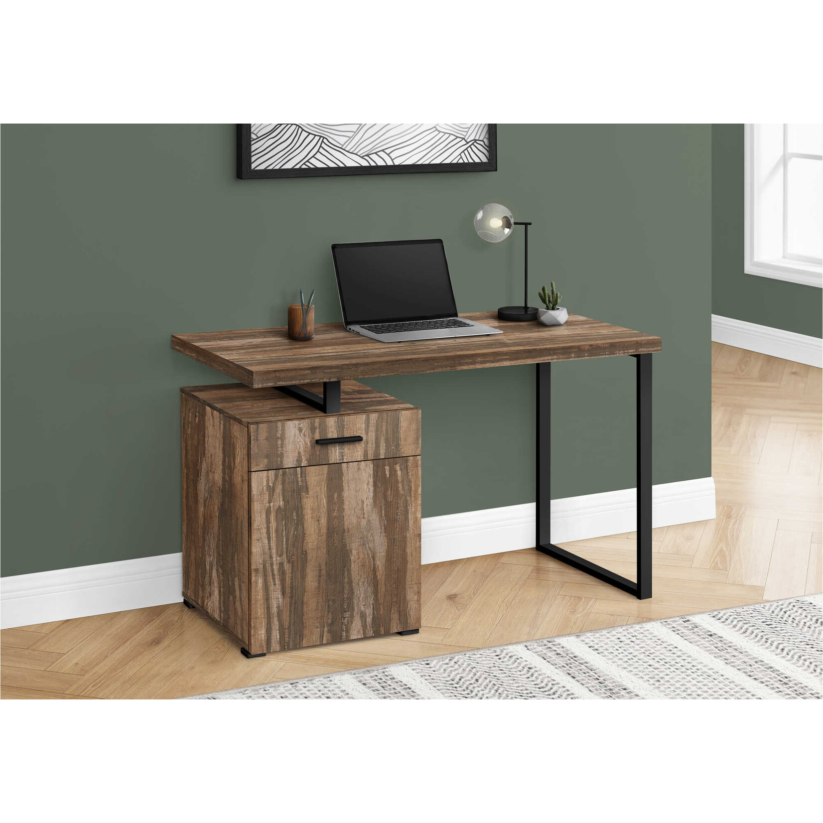 COMPUTER DESK - 48"L / BROWN RECLAIMED LEFT/ RIGHT FACING