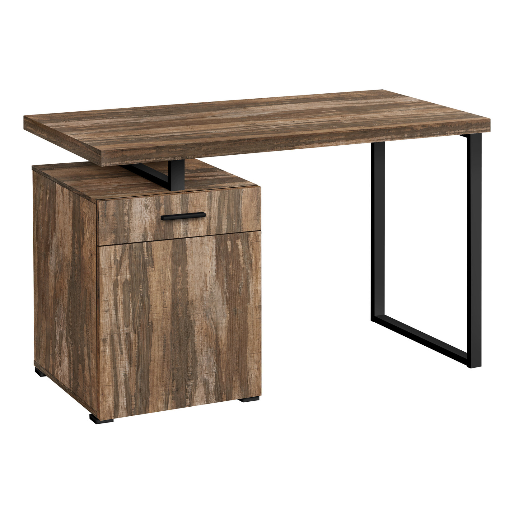 BUREAU - 48"L / FAUX BOIS BRUN ORIENTATION GAUCHE/ DROITE