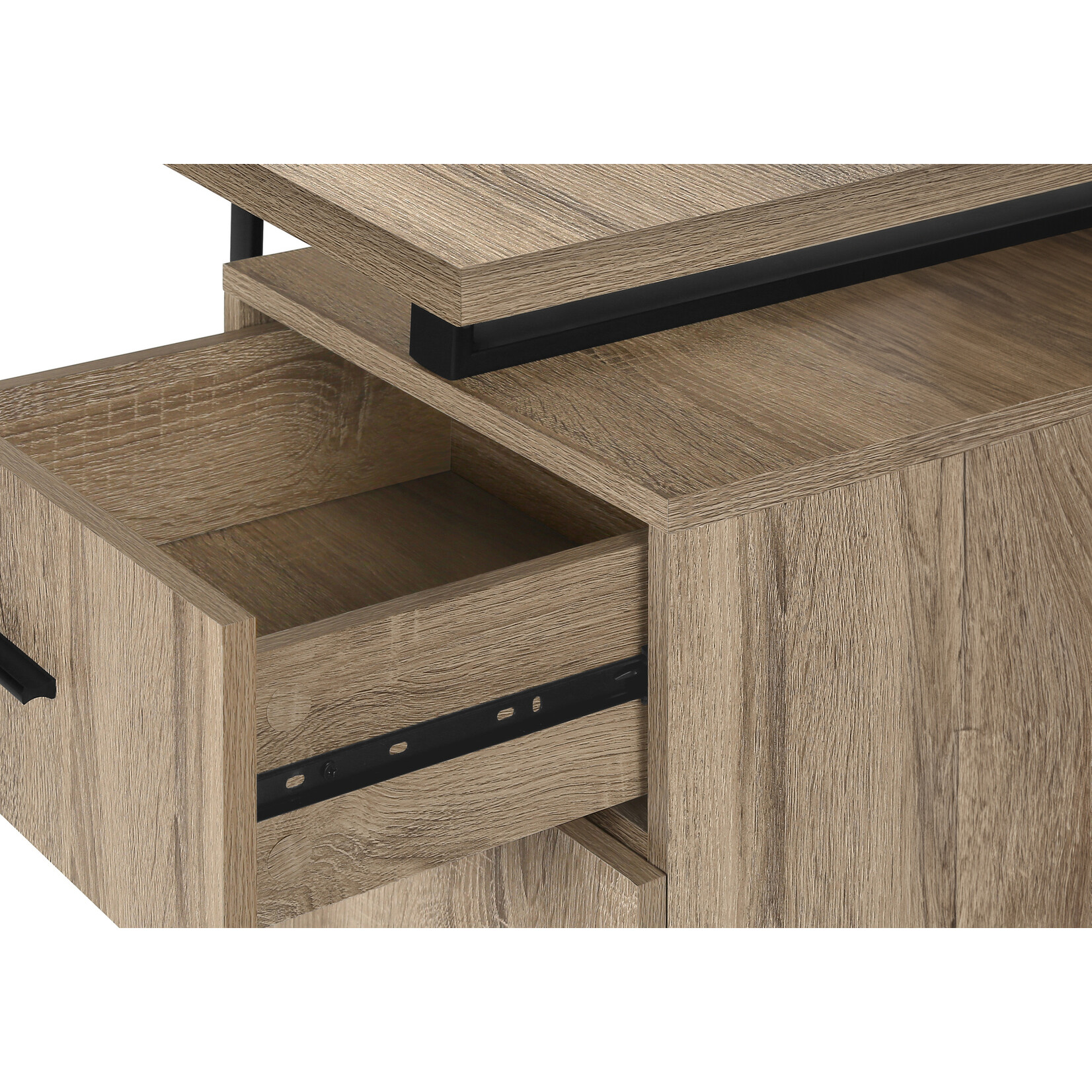 BUREAU - 48"L / TAUPE FONCE ORIENTATION GAUCHE OU DROITE