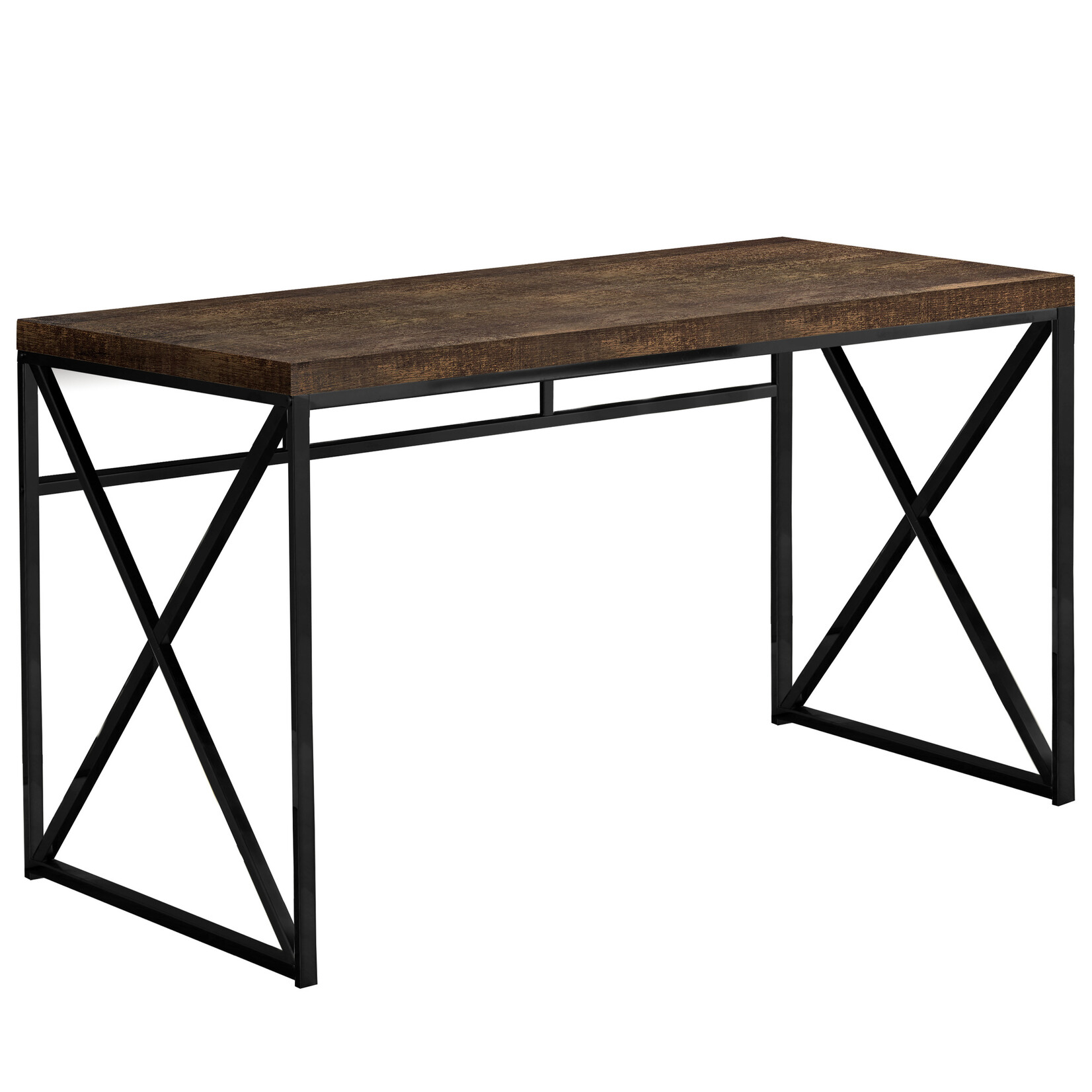 COMPUTER DESK - 48"L / BROWN RECLAIMED WOOD / BLACK METAL