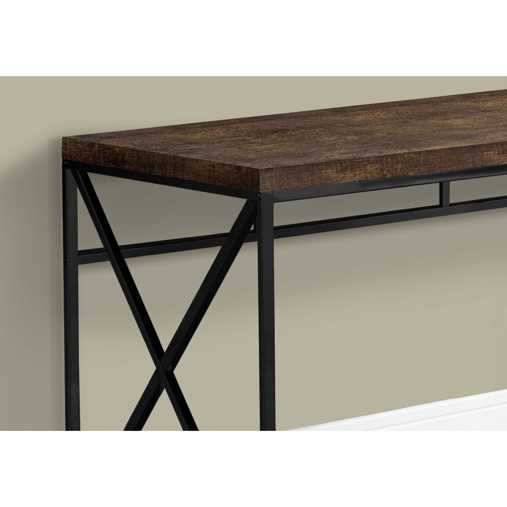 COMPUTER DESK - 48"L / BROWN RECLAIMED WOOD / BLACK METAL