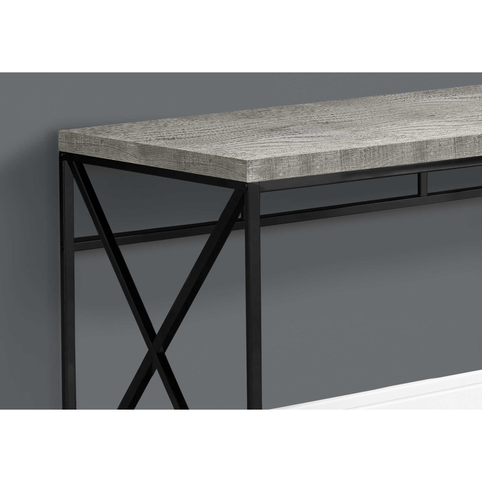 COMPUTER DESK - 48"L / GREY RECLAIMED WOOD / BLACK METAL