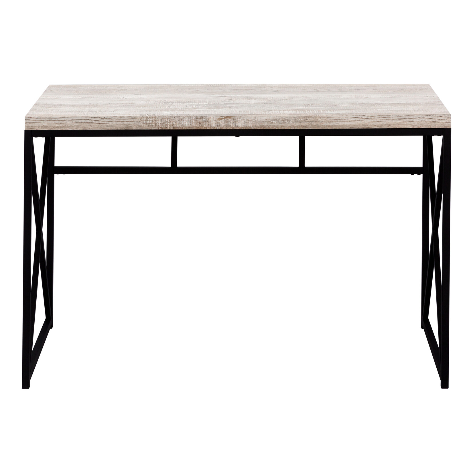 BUREAU - 48"L / FAUX BOIS TAUPE / METAL NOIR