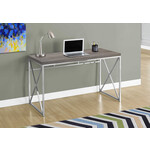 COMPUTER DESK - 48"L / DARK TAUPE / CHROME METAL