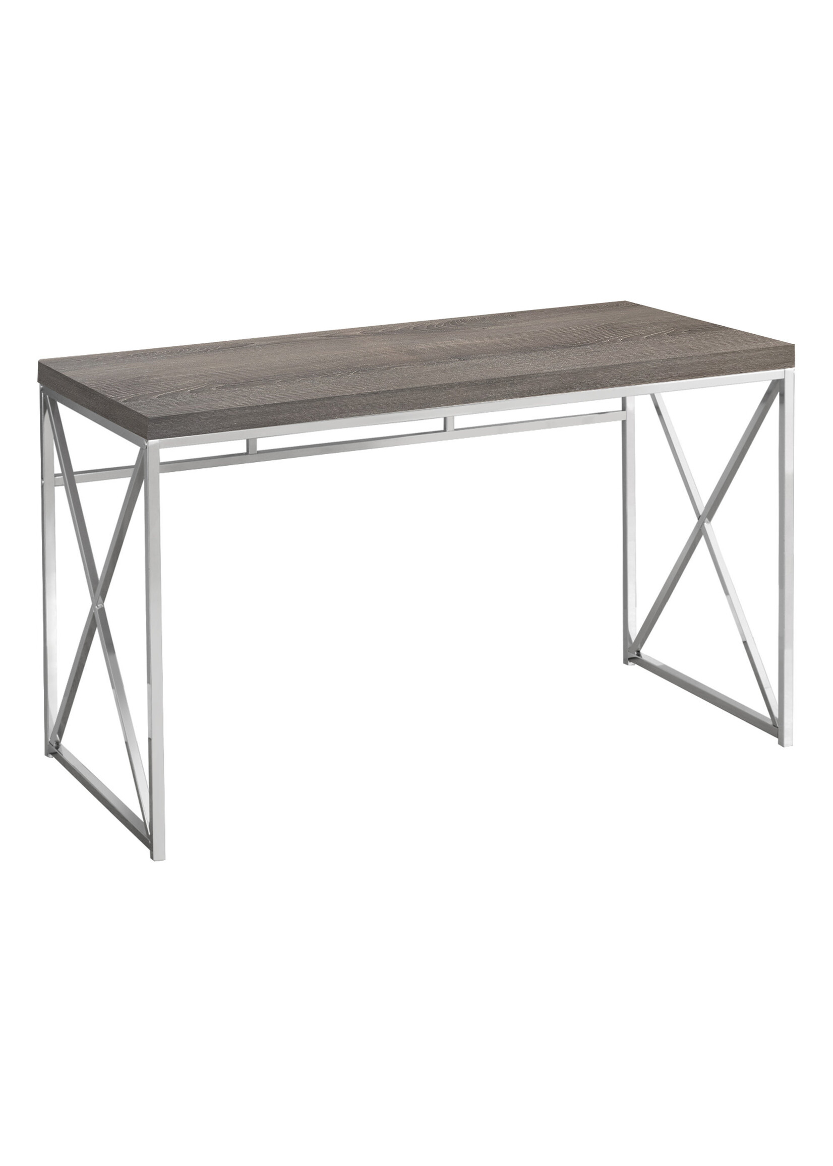 COMPUTER DESK - 48"L / DARK TAUPE / CHROME METAL