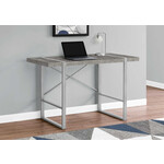 BUREAU - 48"L / SIMILI-CIMENT GRIS / METAL ARGENT