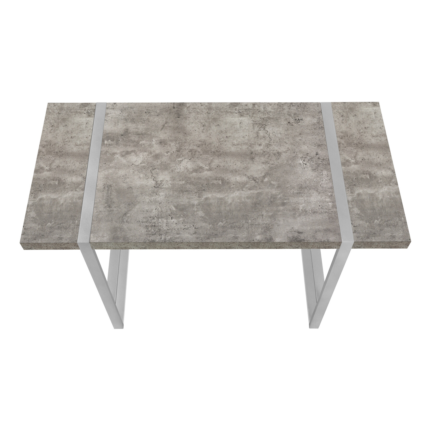 COMPUTER DESK - 48"L / GREY CONCRETE-LOOK / SILVER METAL