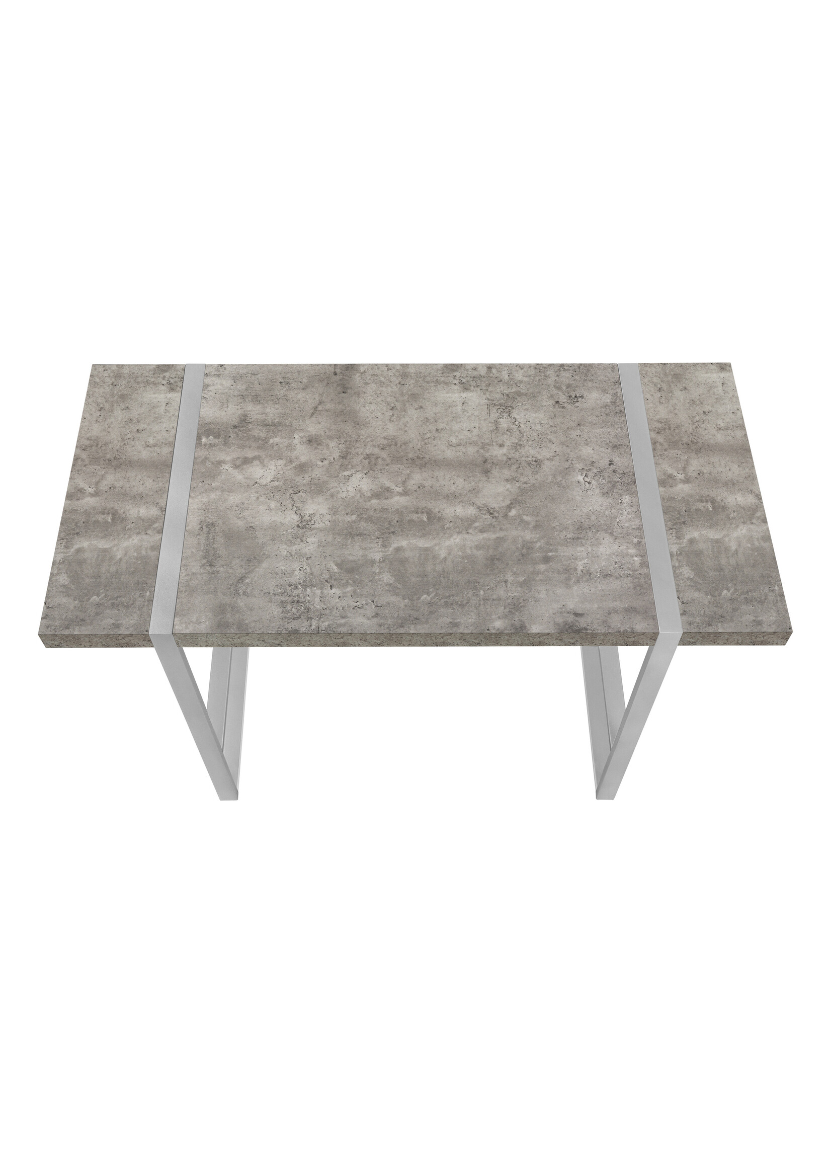 COMPUTER DESK - 48"L / GREY CONCRETE-LOOK / SILVER METAL