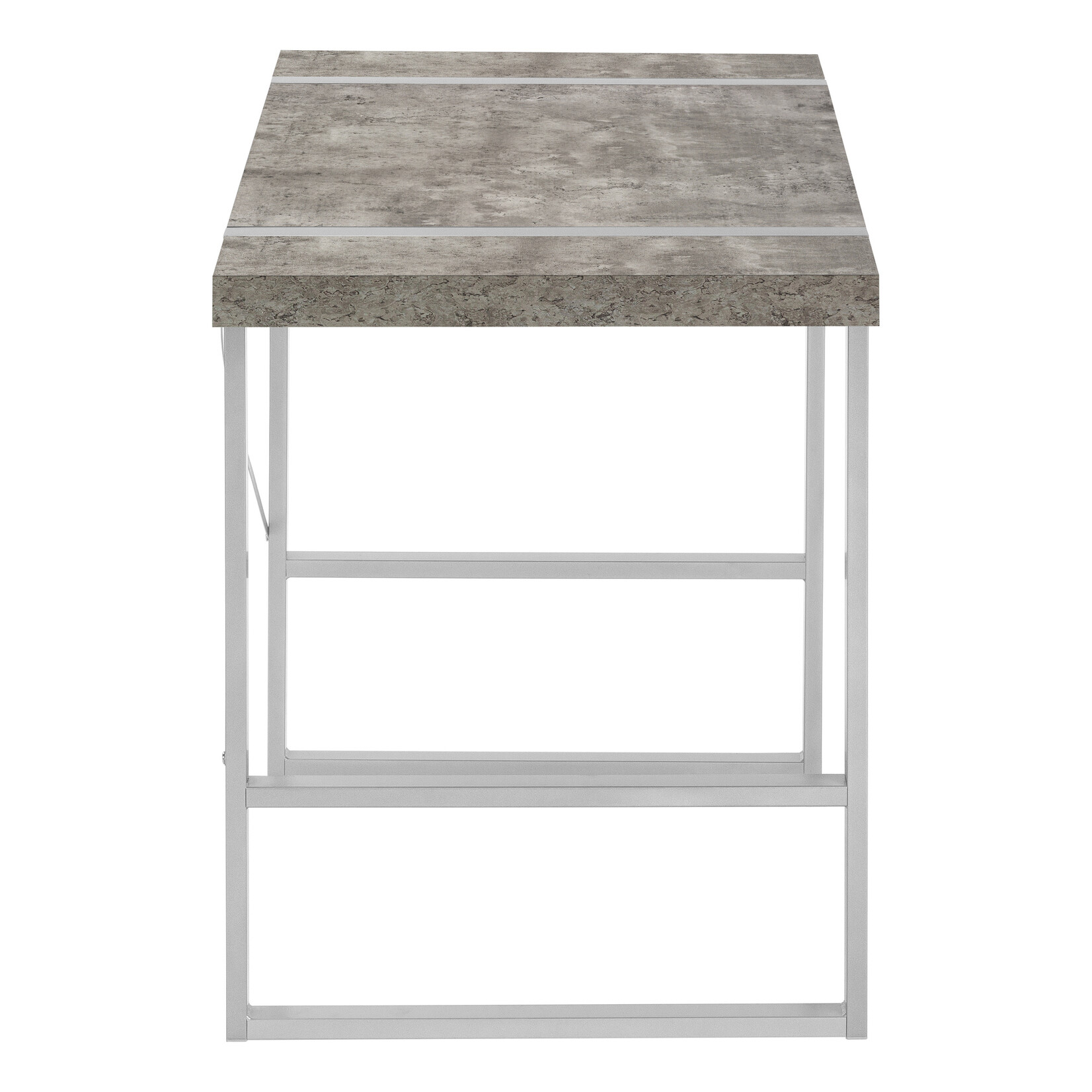 COMPUTER DESK - 48"L / GREY CONCRETE-LOOK / SILVER METAL