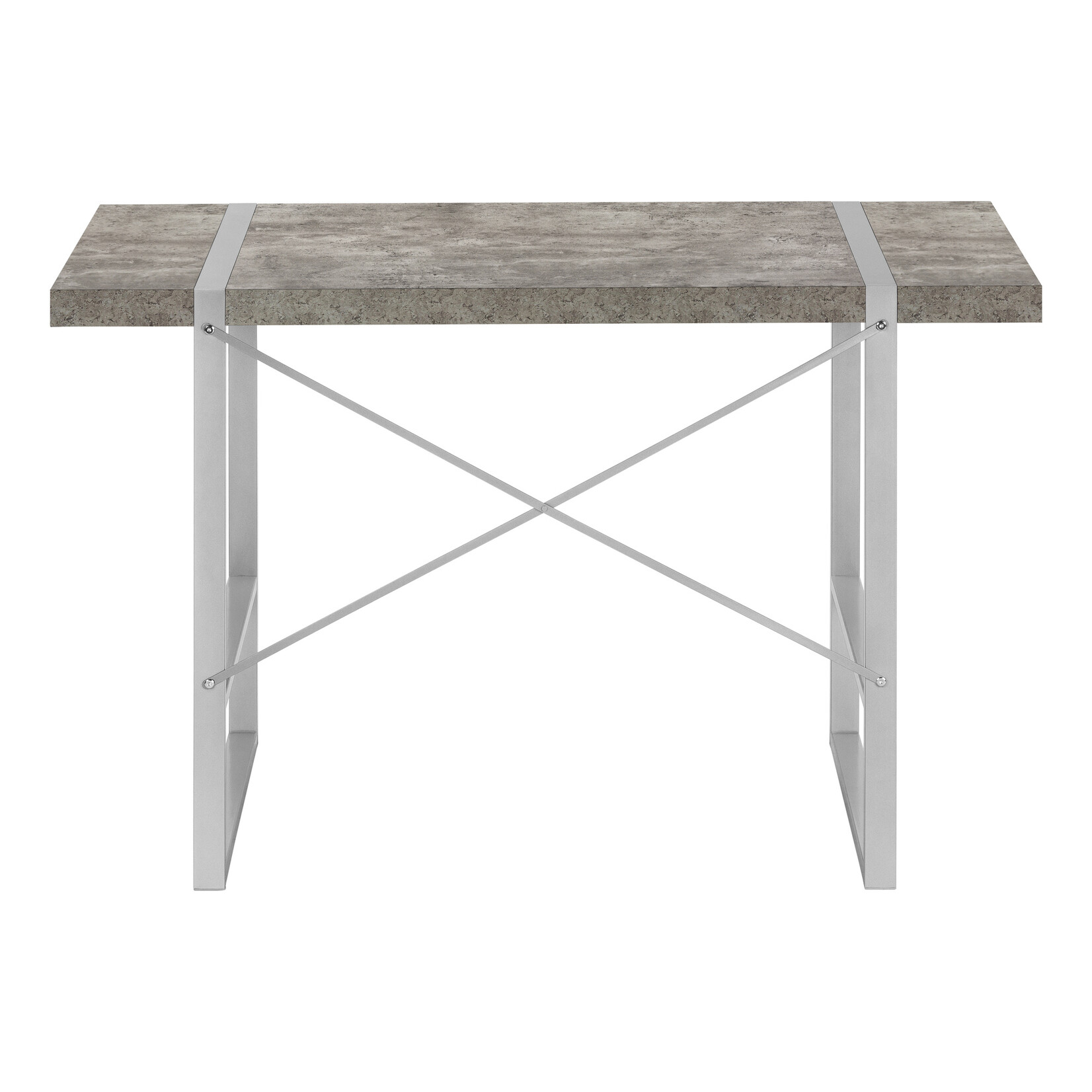 COMPUTER DESK - 48"L / GREY CONCRETE-LOOK / SILVER METAL