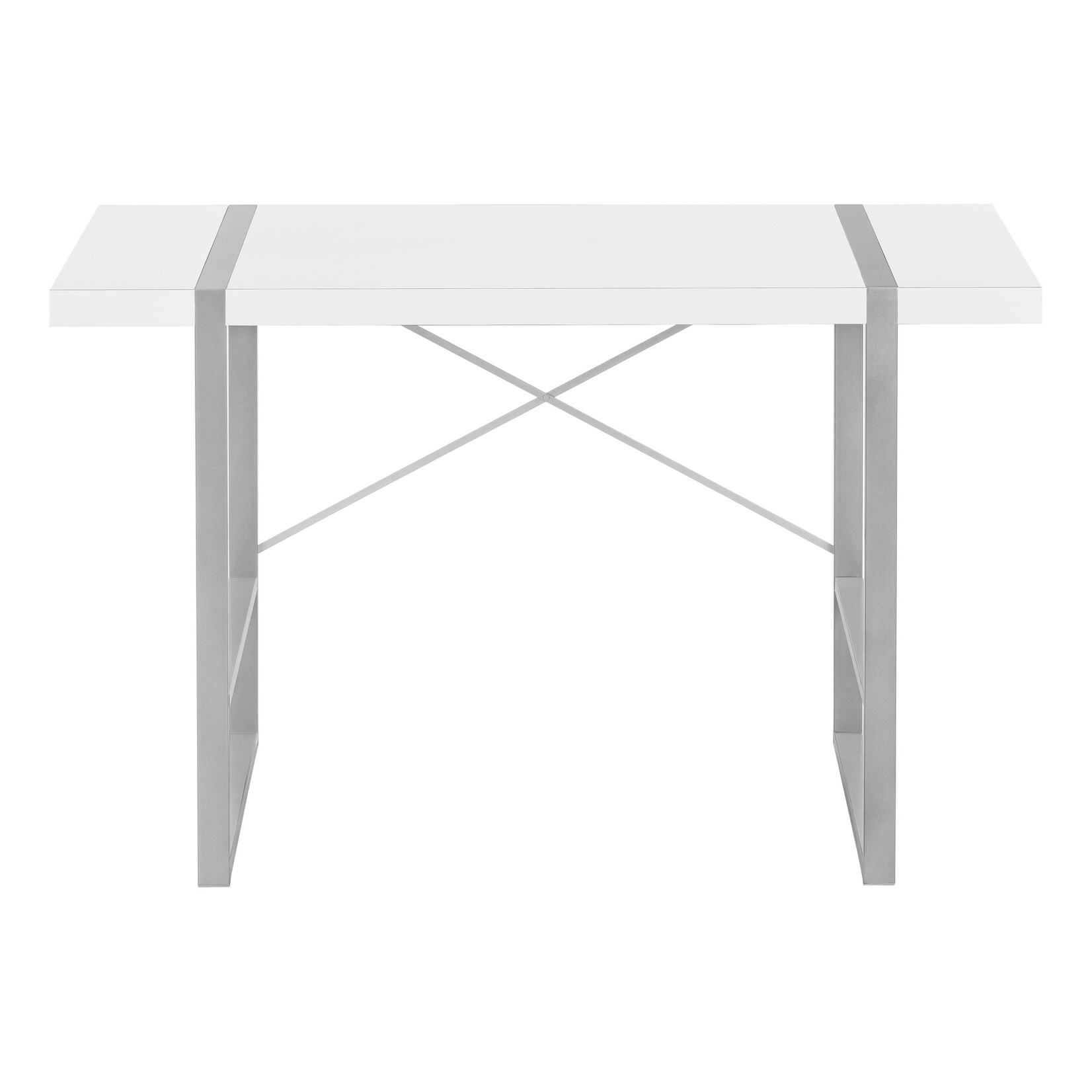 COMPUTER DESK - 48"L / WHITE / SILVER METAL