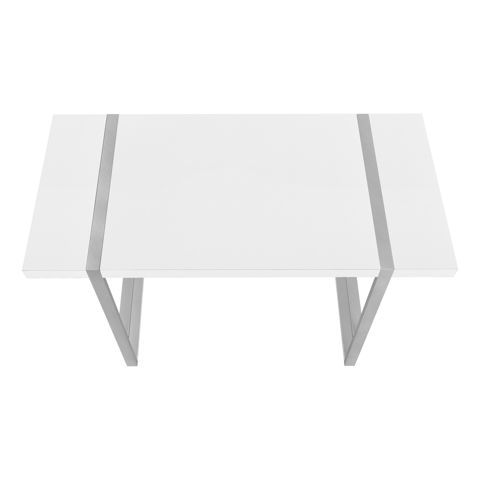 COMPUTER DESK - 48"L / WHITE / SILVER METAL