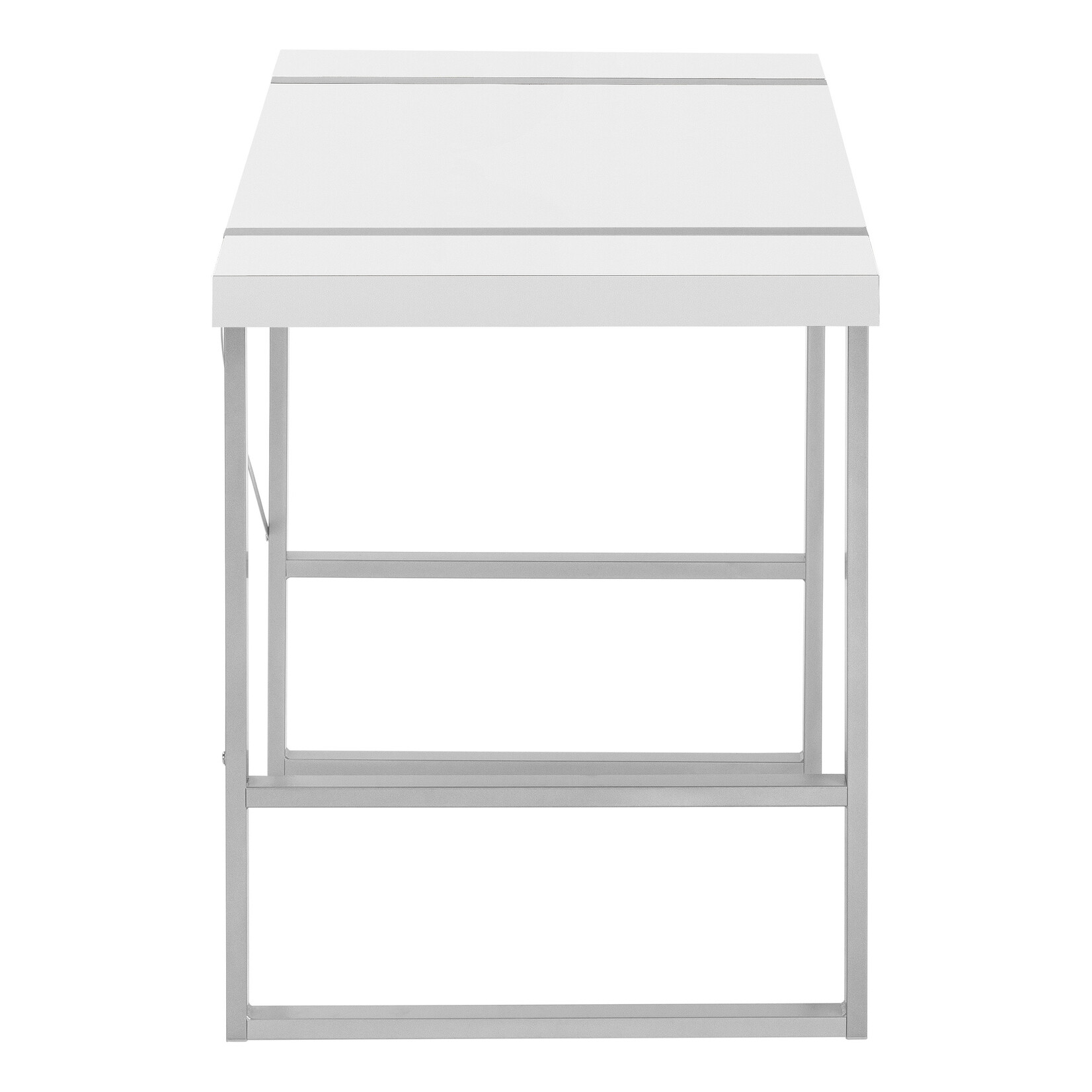 COMPUTER DESK - 48"L / WHITE / SILVER METAL