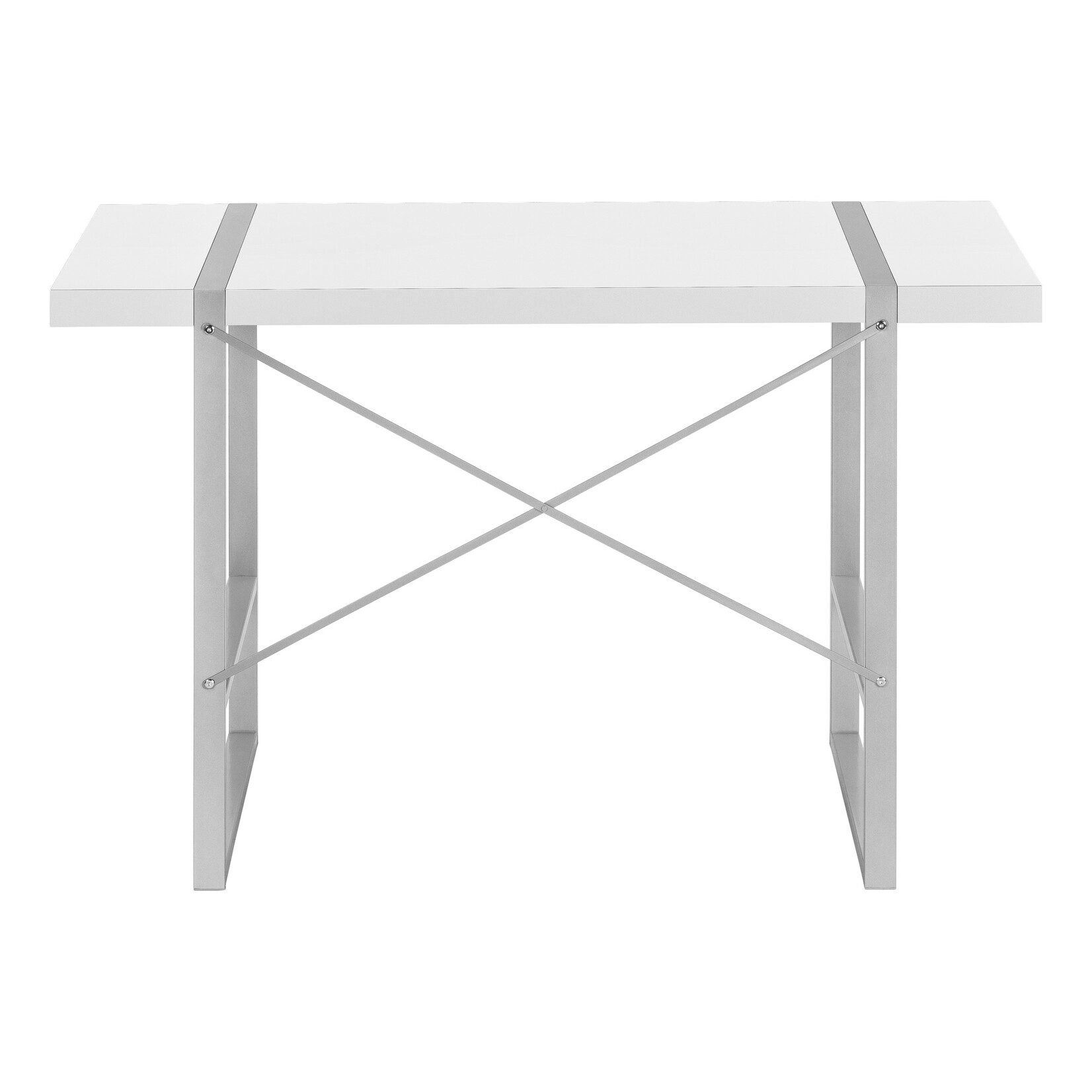 COMPUTER DESK - 48"L / WHITE / SILVER METAL