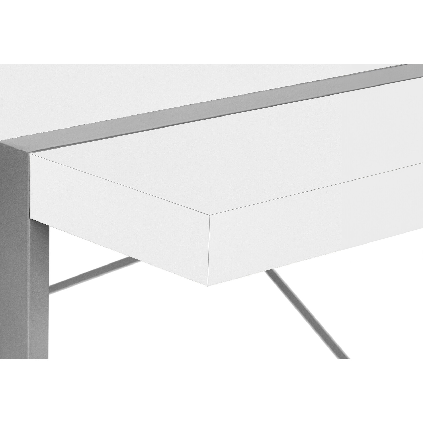 COMPUTER DESK - 48"L / WHITE / SILVER METAL