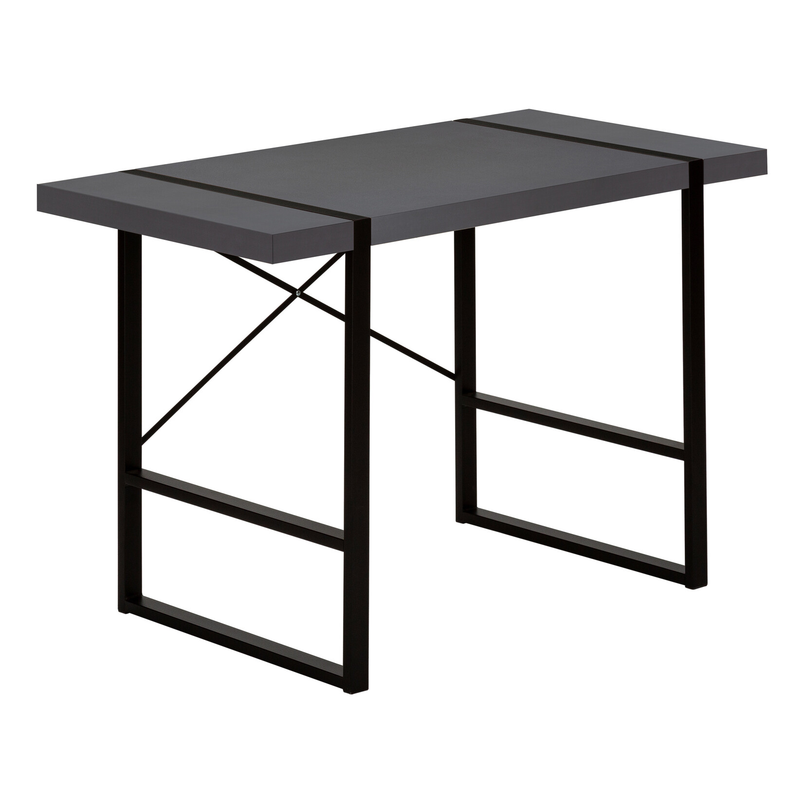 BUREAU - 48"L / GRIS MODERNE / METAL NOIR