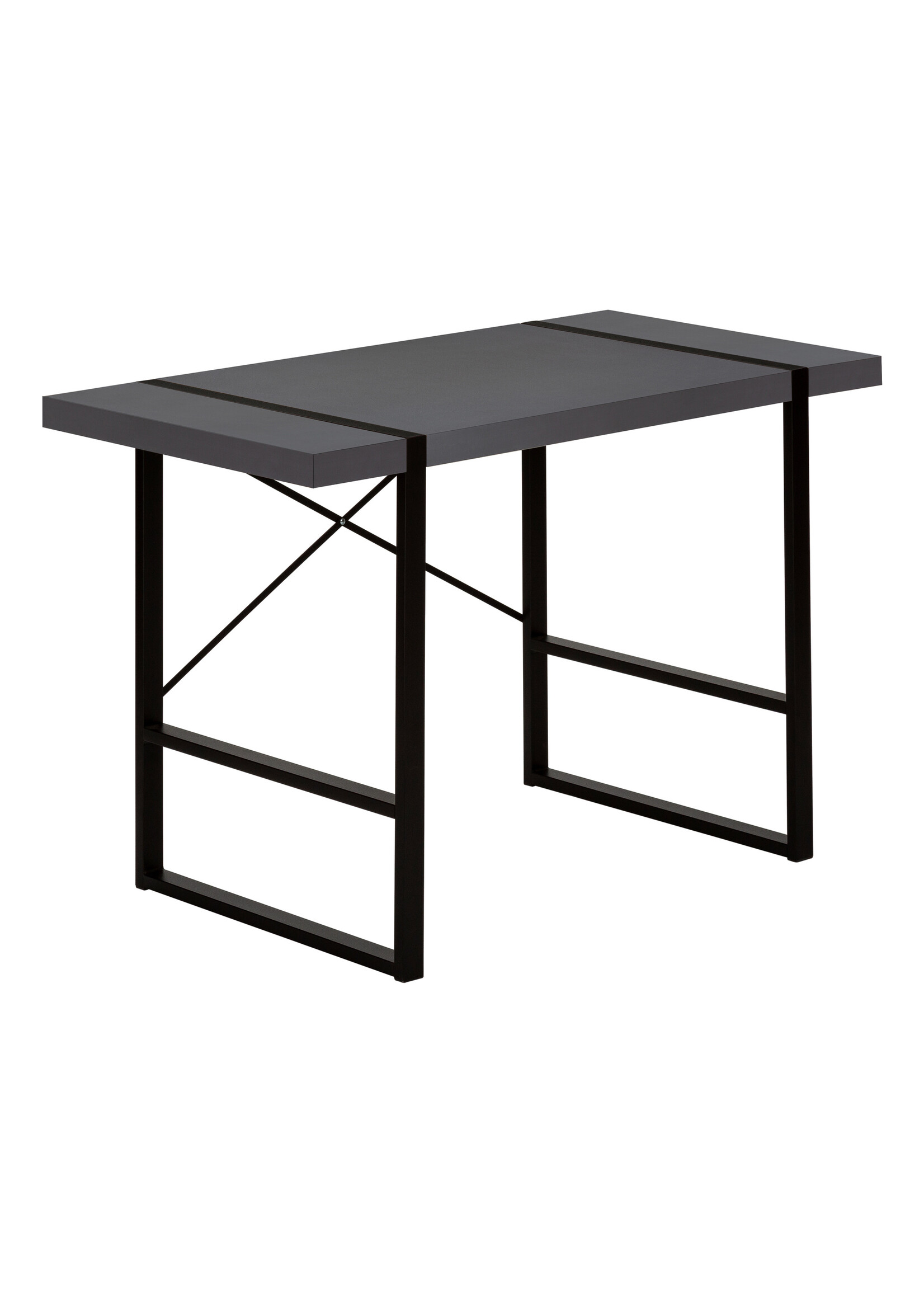 BUREAU - 48"L / GRIS MODERNE / METAL NOIR