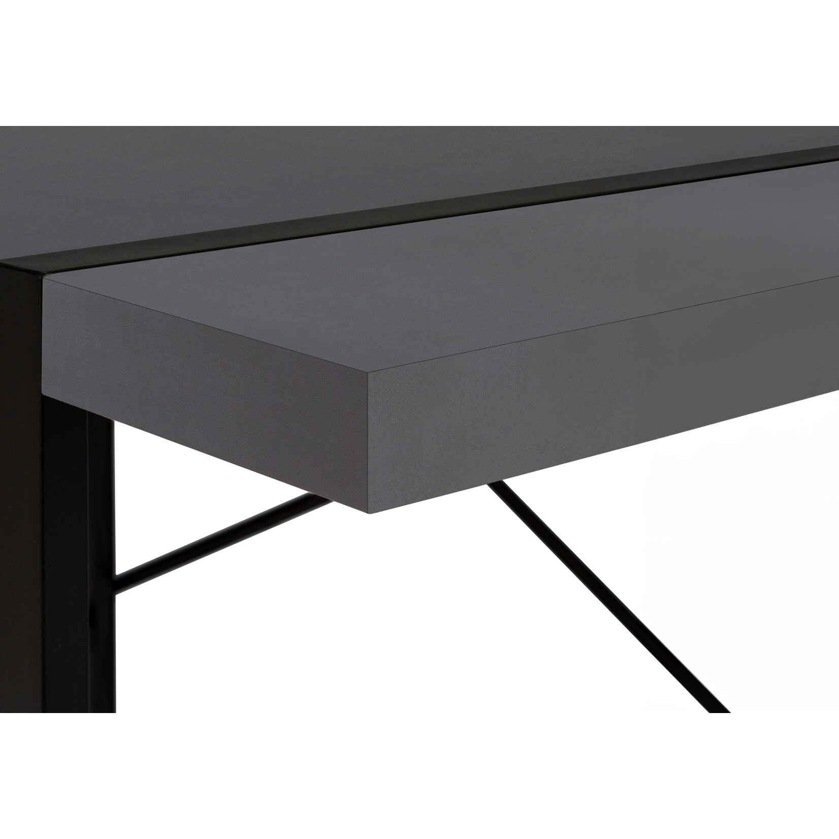 BUREAU - 48"L / GRIS MODERNE / METAL NOIR