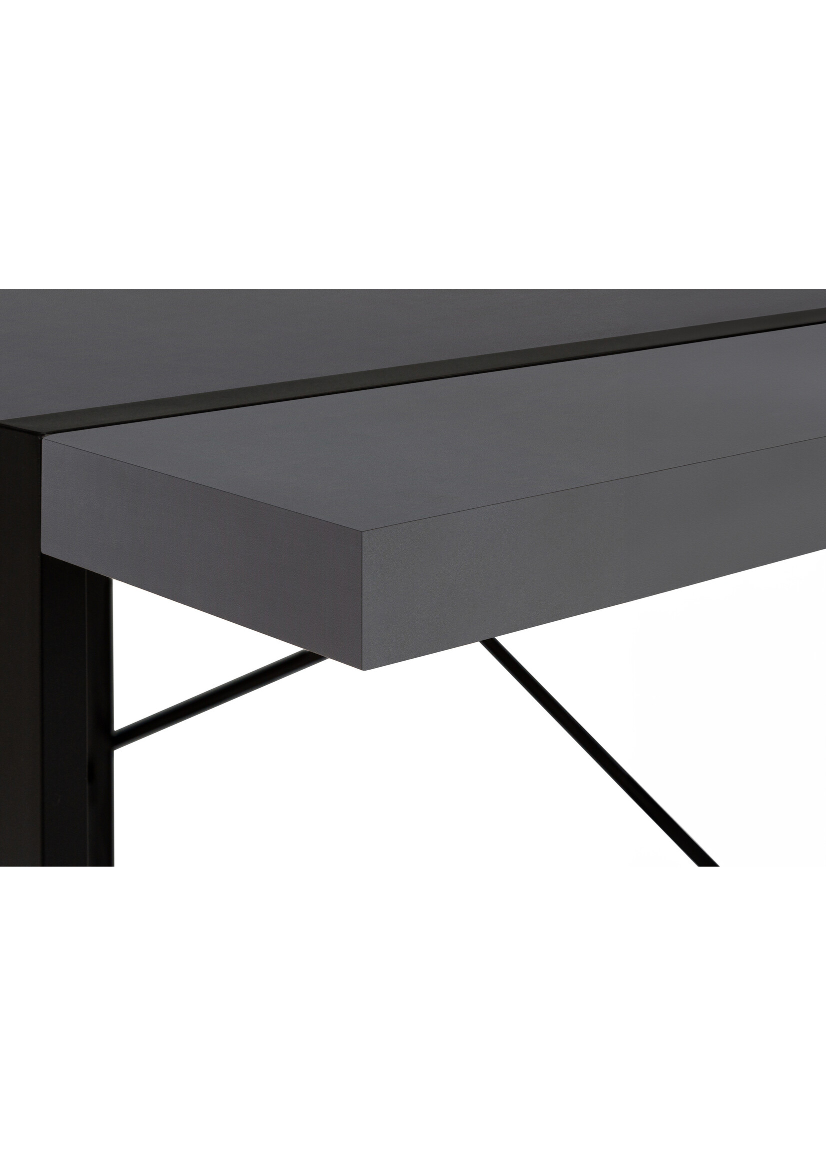 BUREAU - 48"L / GRIS MODERNE / METAL NOIR