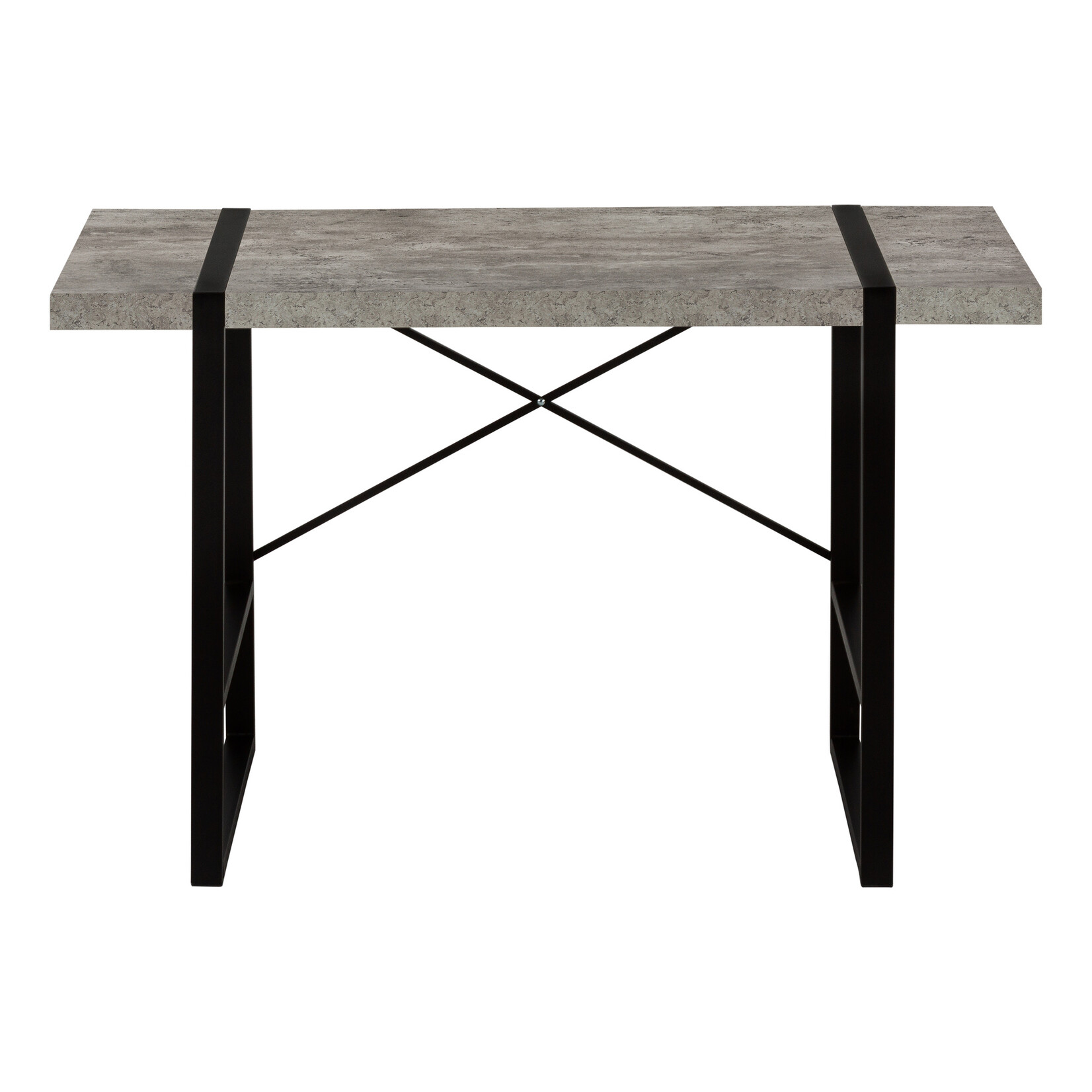COMPUTER DESK - 48"L / GREY CONCRETE-LOOK / BLACK METAL