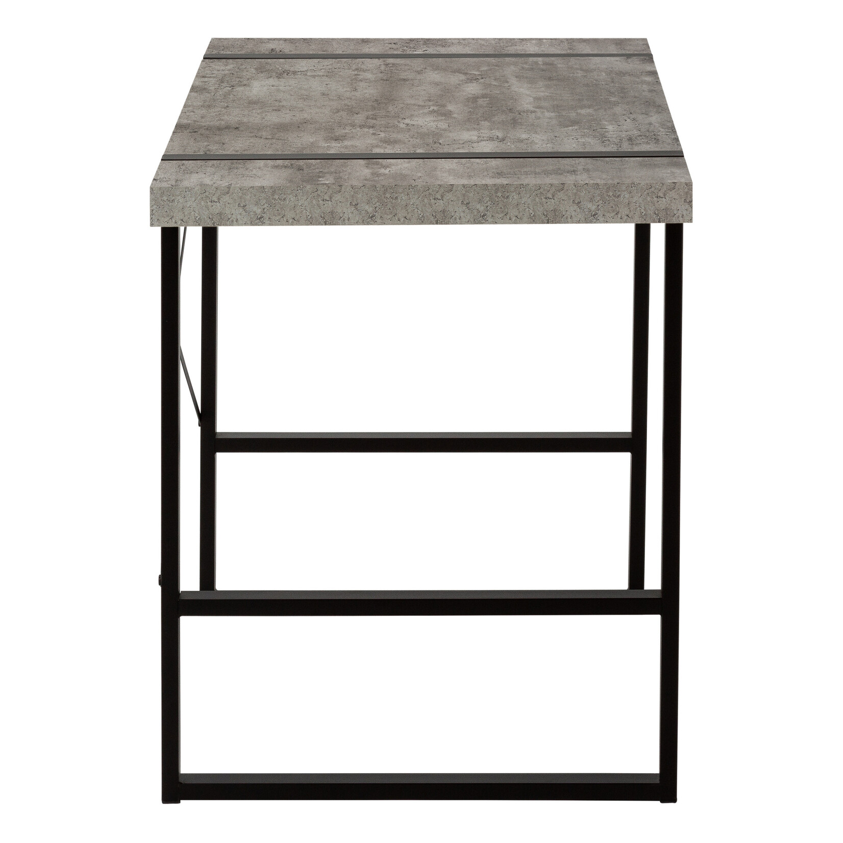 COMPUTER DESK - 48"L / GREY CONCRETE-LOOK / BLACK METAL