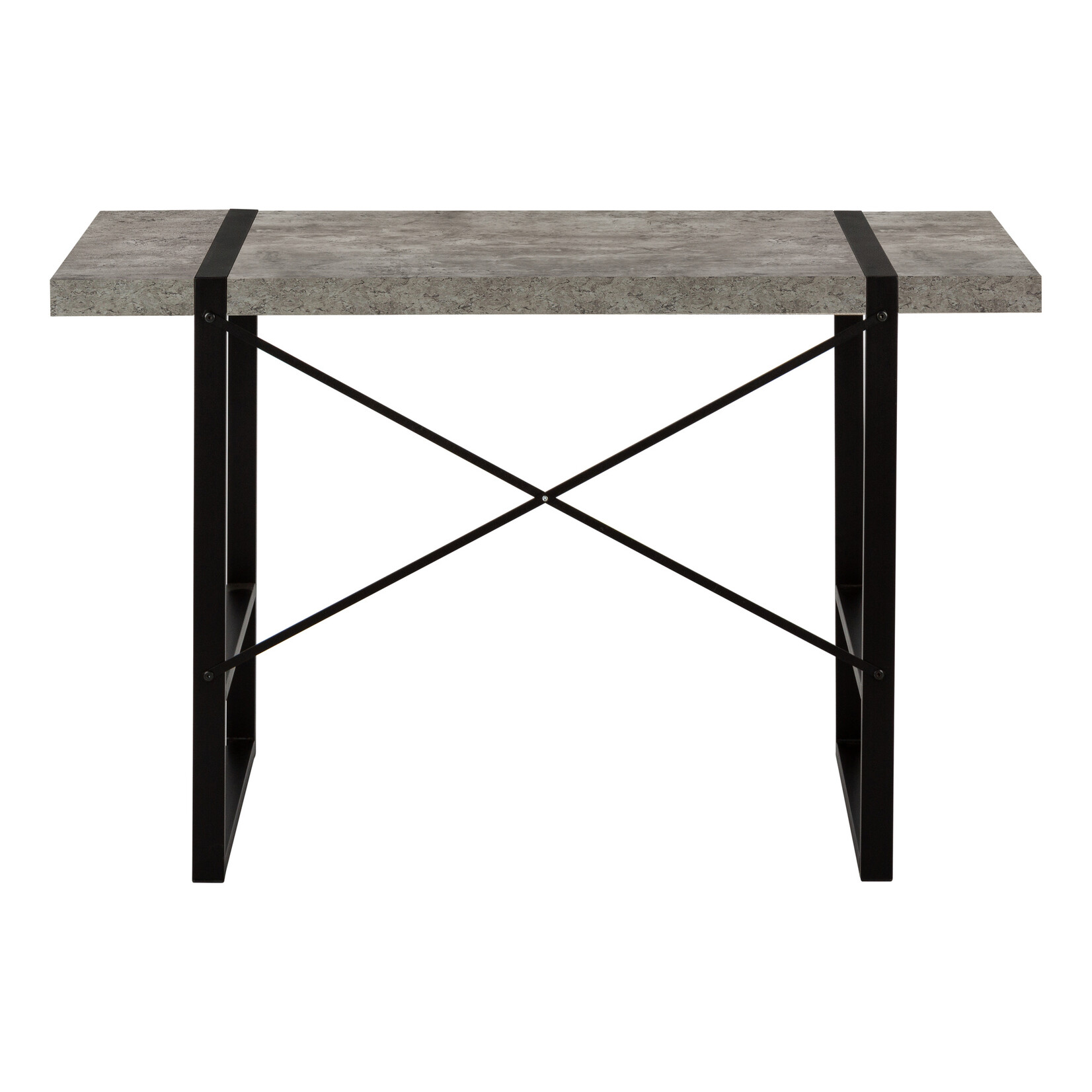 COMPUTER DESK - 48"L / GREY CONCRETE-LOOK / BLACK METAL