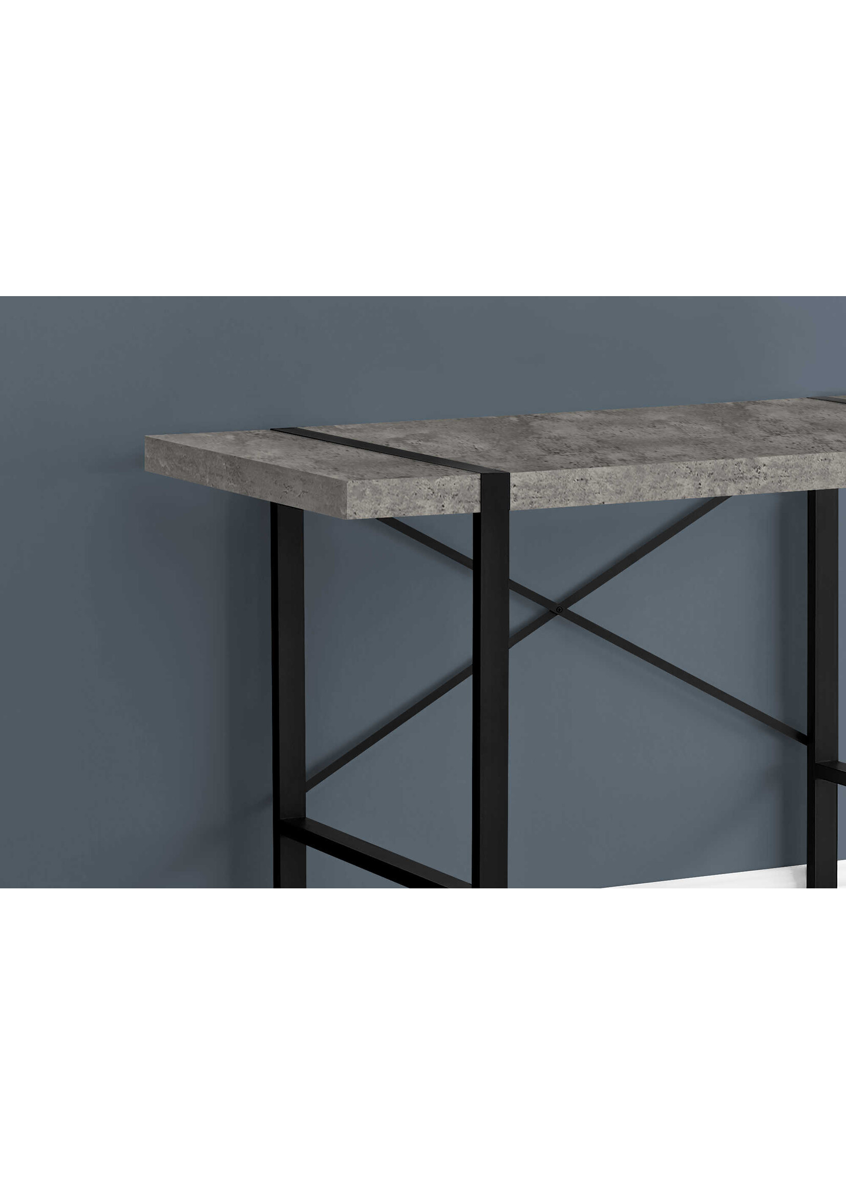 BUREAU - 48"L / SIMILI-CIMENT GRIS / METAL NOIR