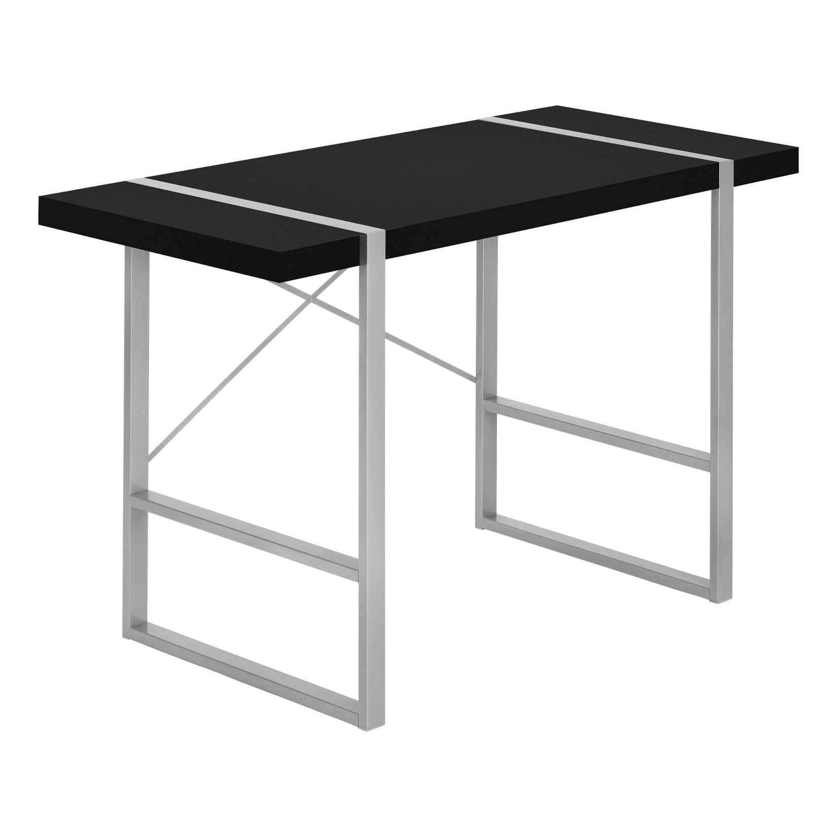 BUREAU - 48"L / NOIR / METAL ARGENT