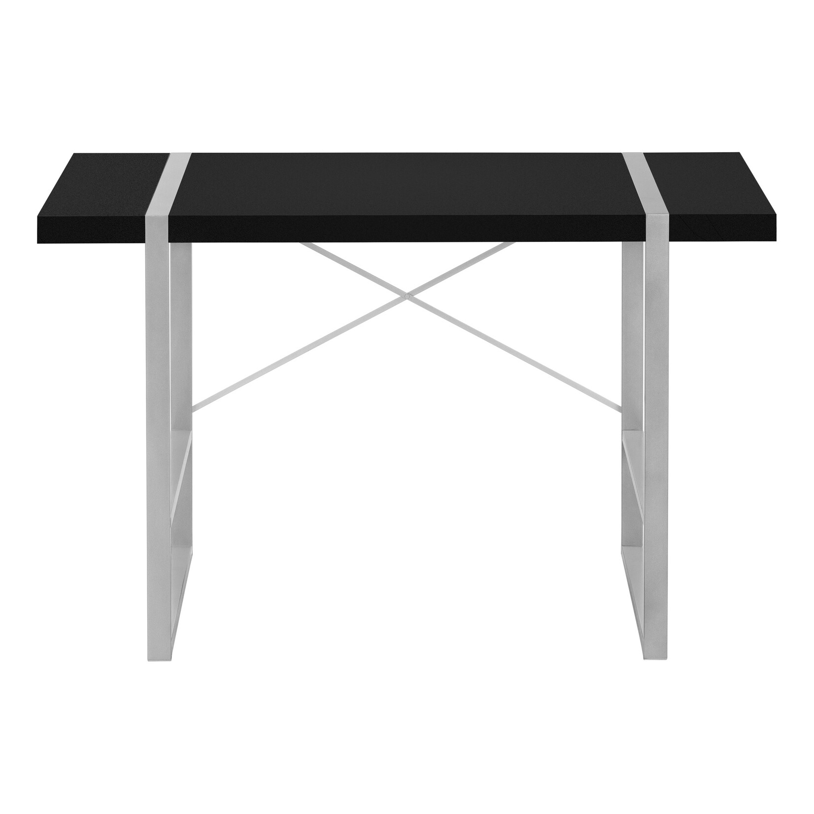 BUREAU - 48"L / NOIR / METAL ARGENT