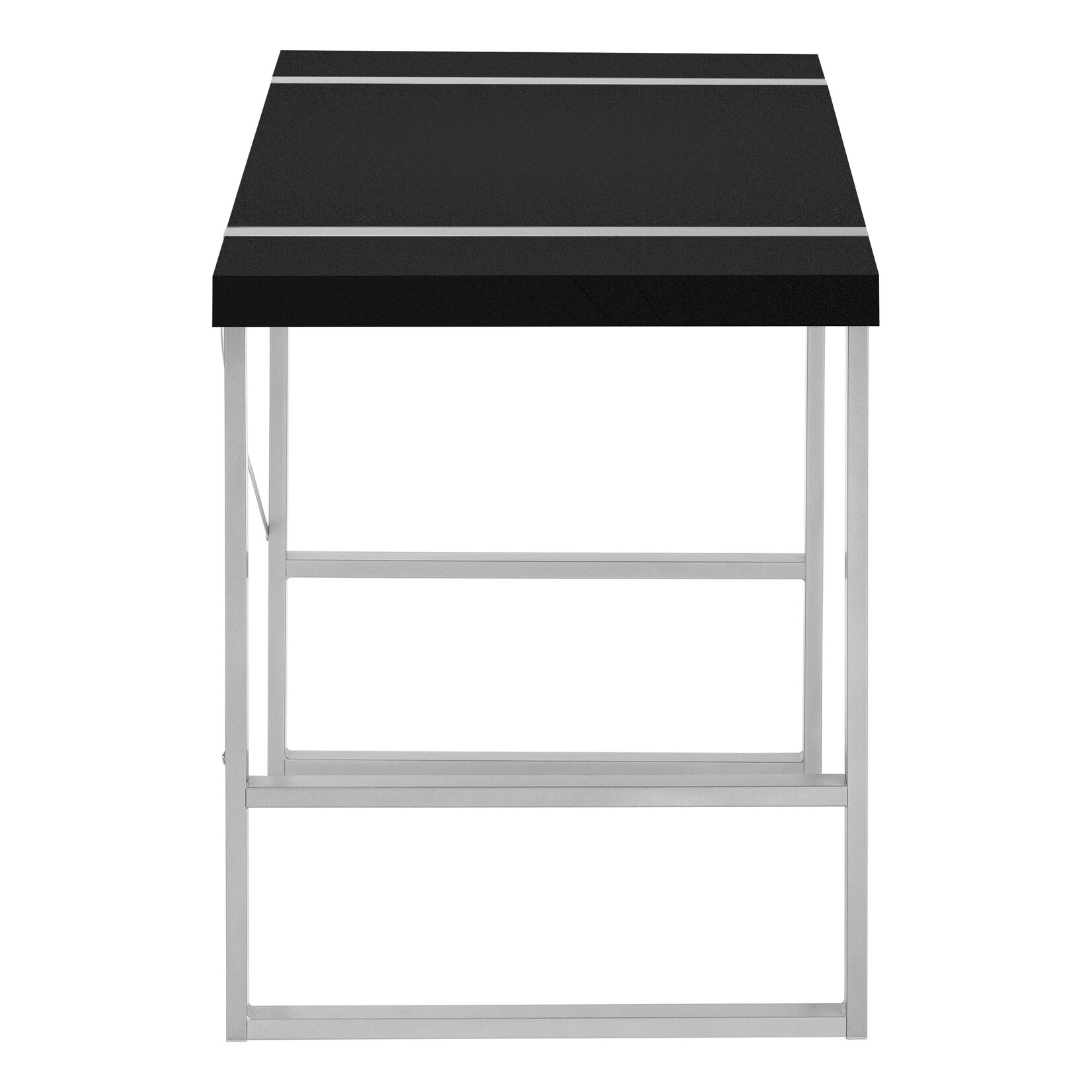 BUREAU - 48"L / NOIR / METAL ARGENT