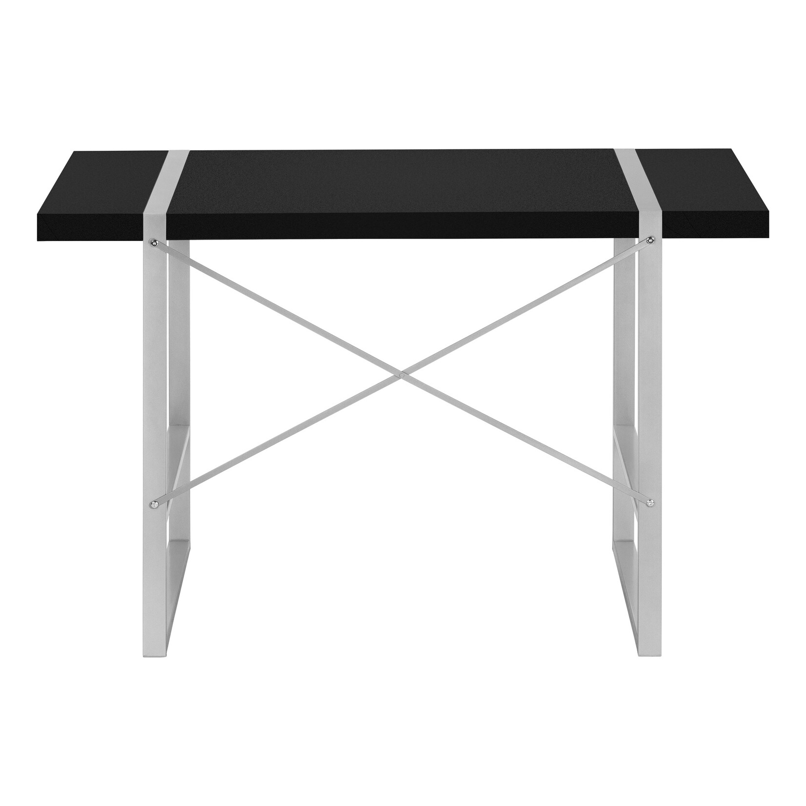 BUREAU - 48"L / NOIR / METAL ARGENT