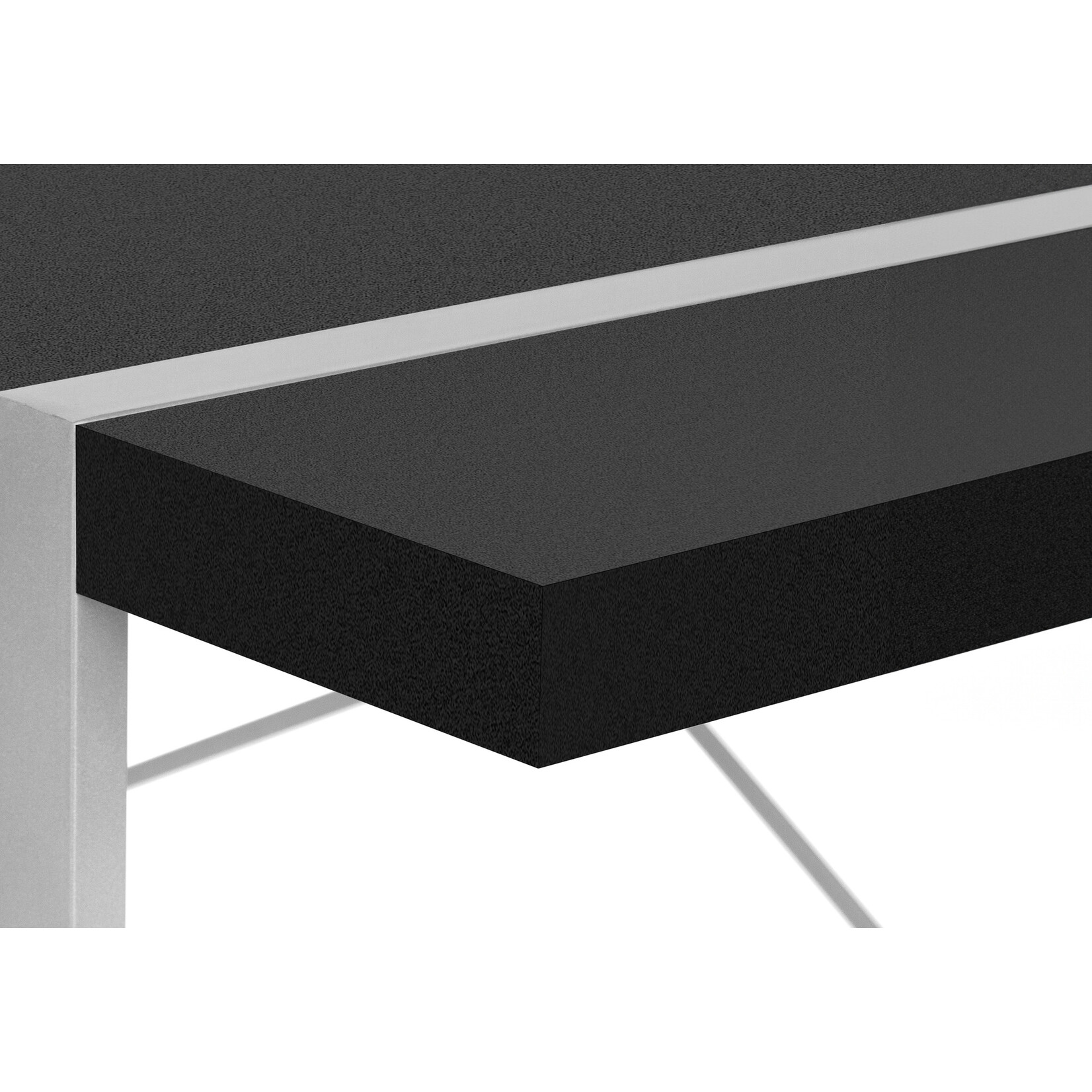 BUREAU - 48"L / NOIR / METAL ARGENT