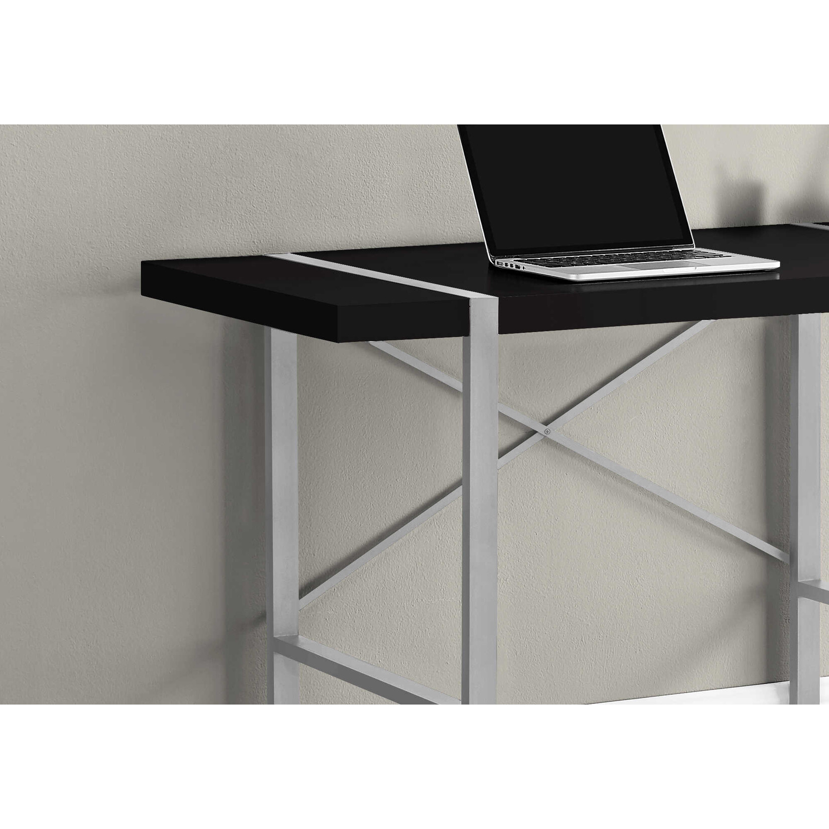 COMPUTER DESK - 48"L / BLACK / SILVER METAL
