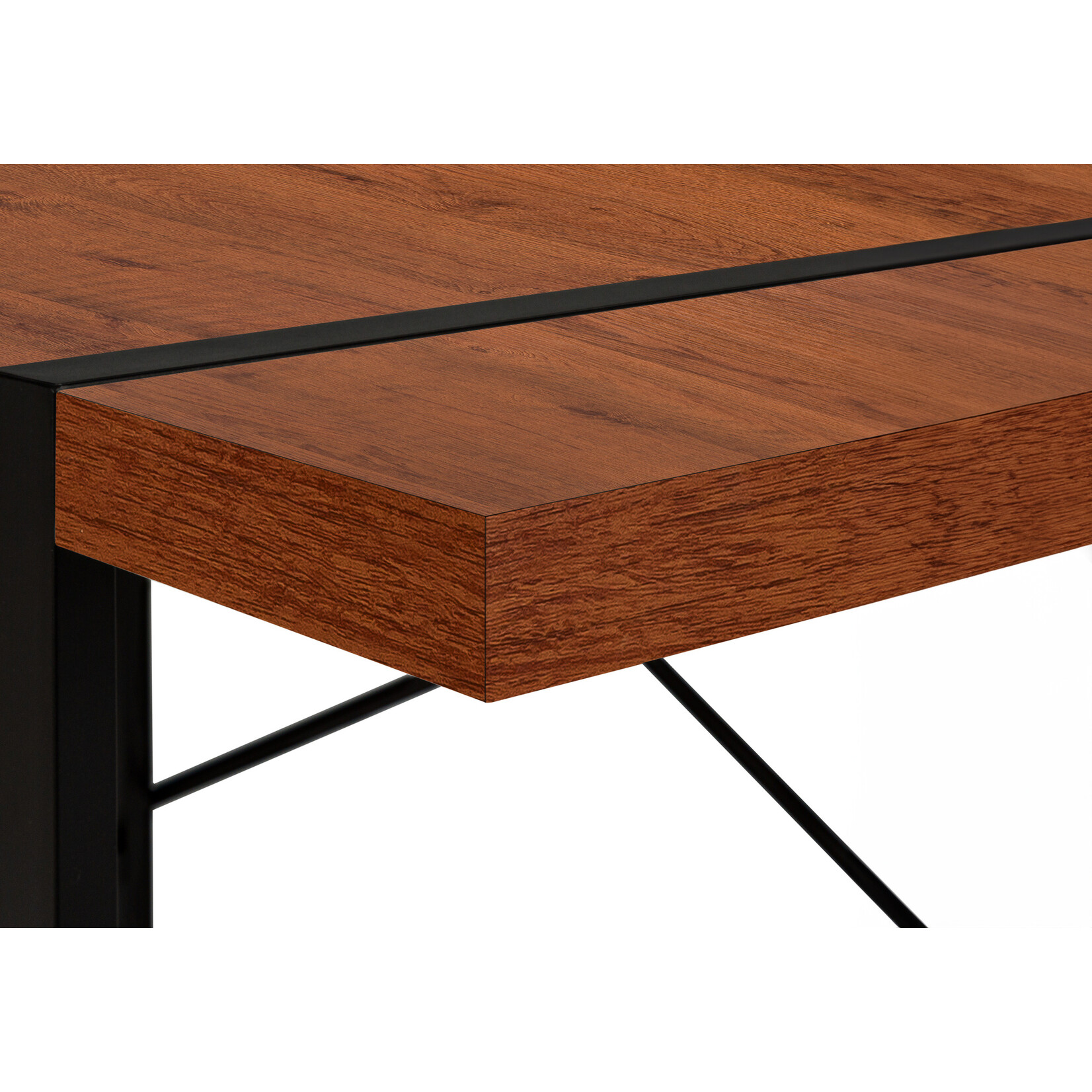 BUREAU - 48"L / CERISE / METAL NOIR