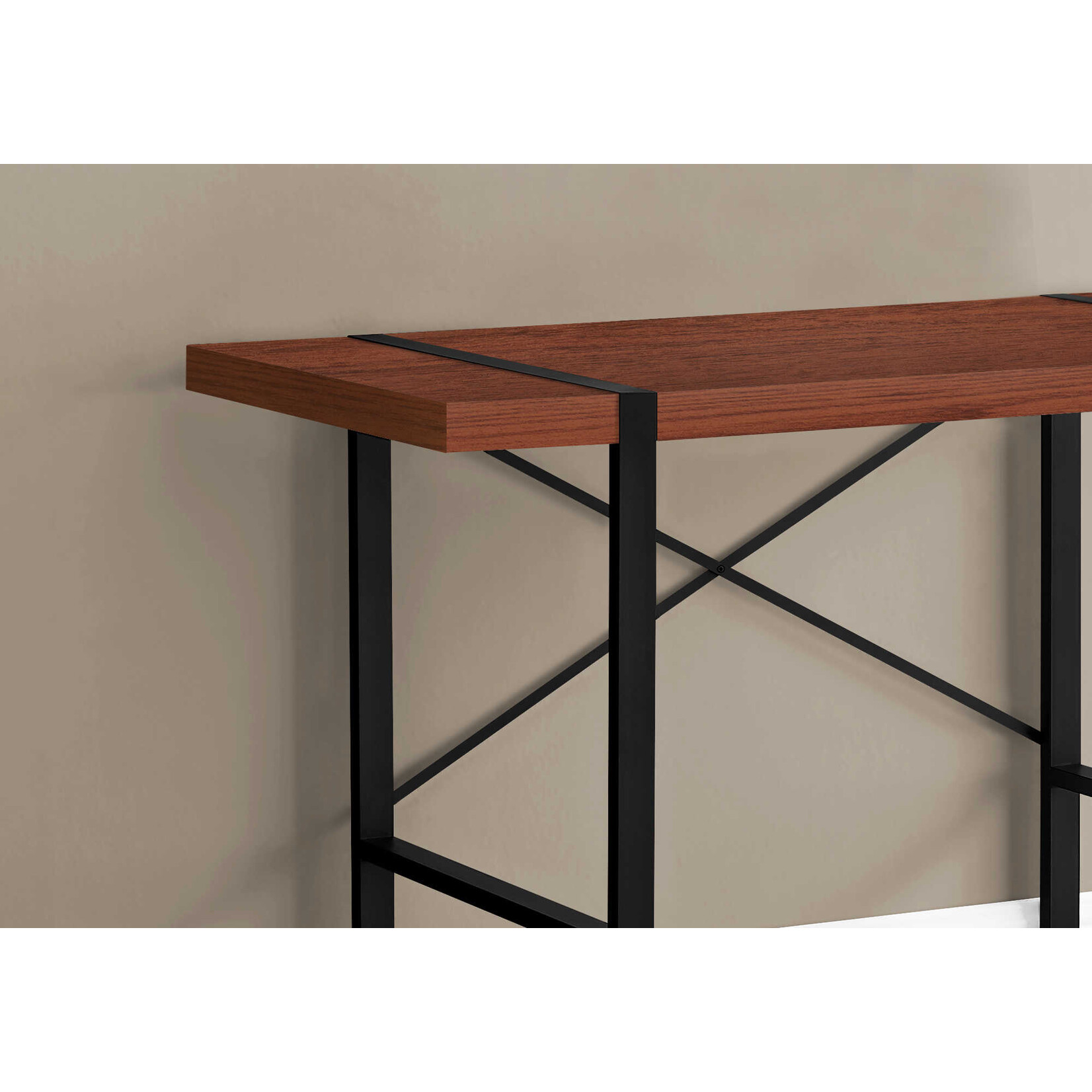 COMPUTER DESK - 48"L / CHERRY / BLACK METAL