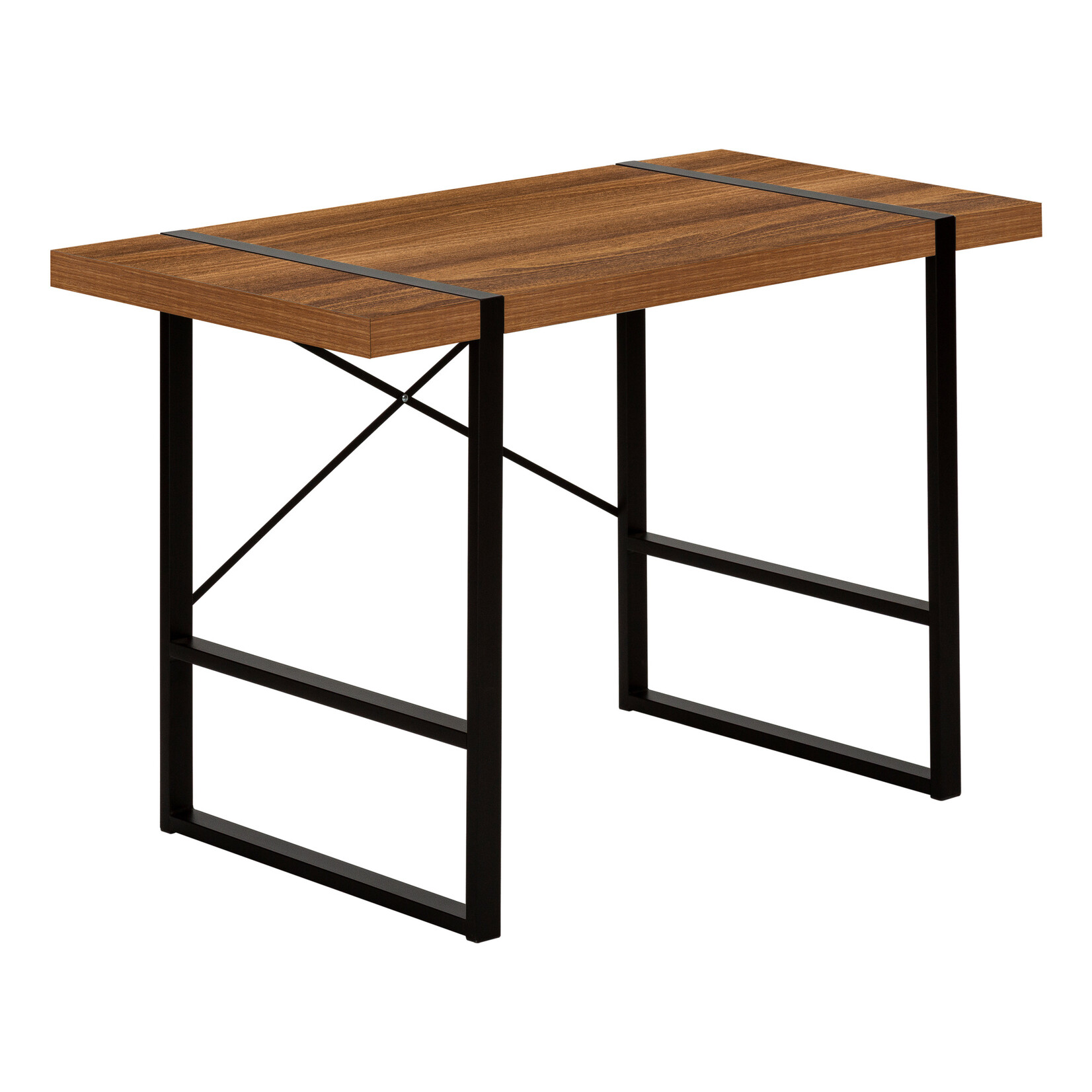 COMPUTER DESK - 48"L / WALNUT / BLACK METAL