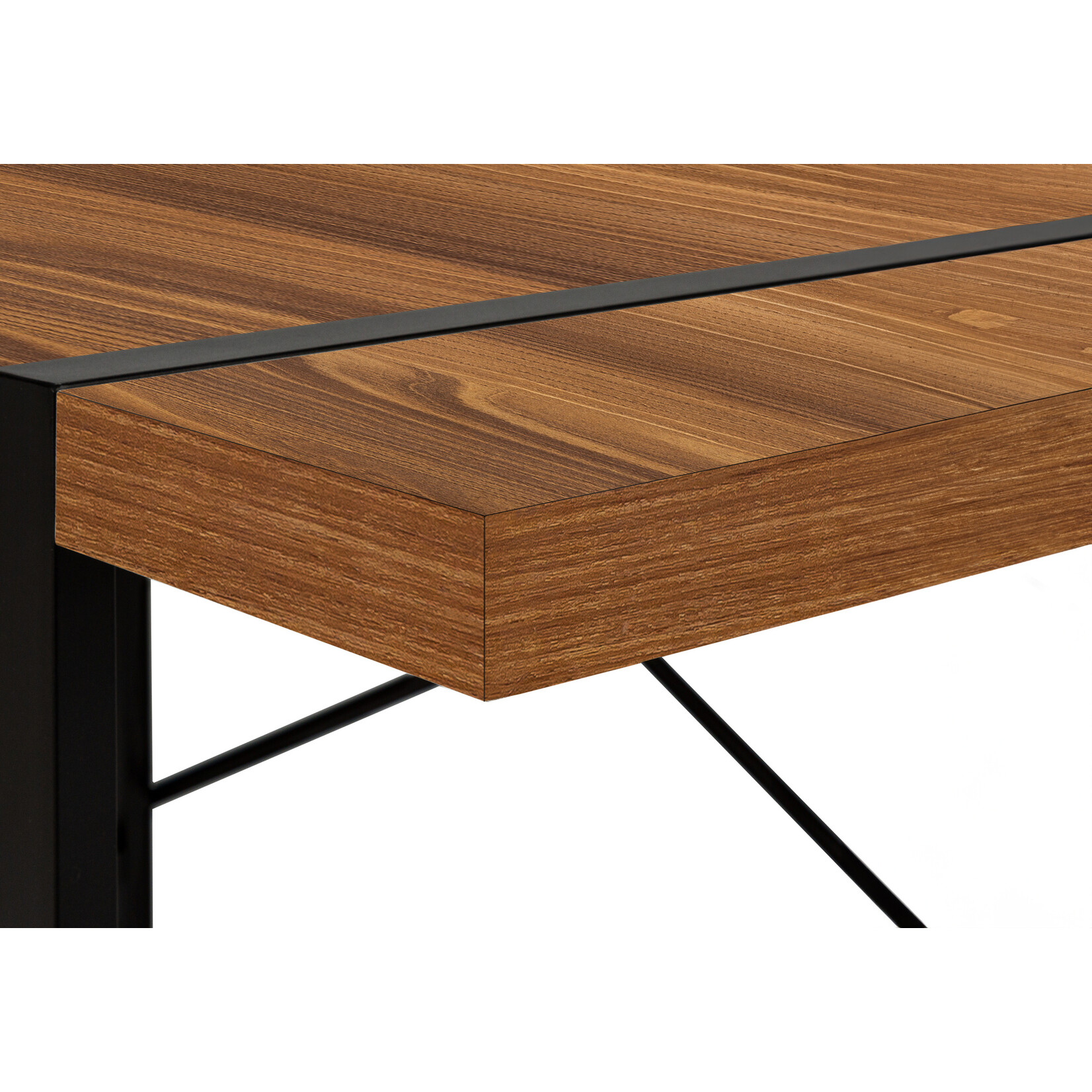 COMPUTER DESK - 48"L / WALNUT / BLACK METAL